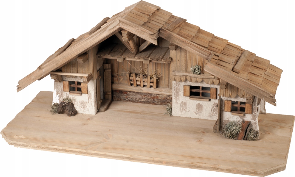 Vianočný Betlehem Stajňa Dekorácia 90x40x39 CM Na Figúrky 11-15 CM