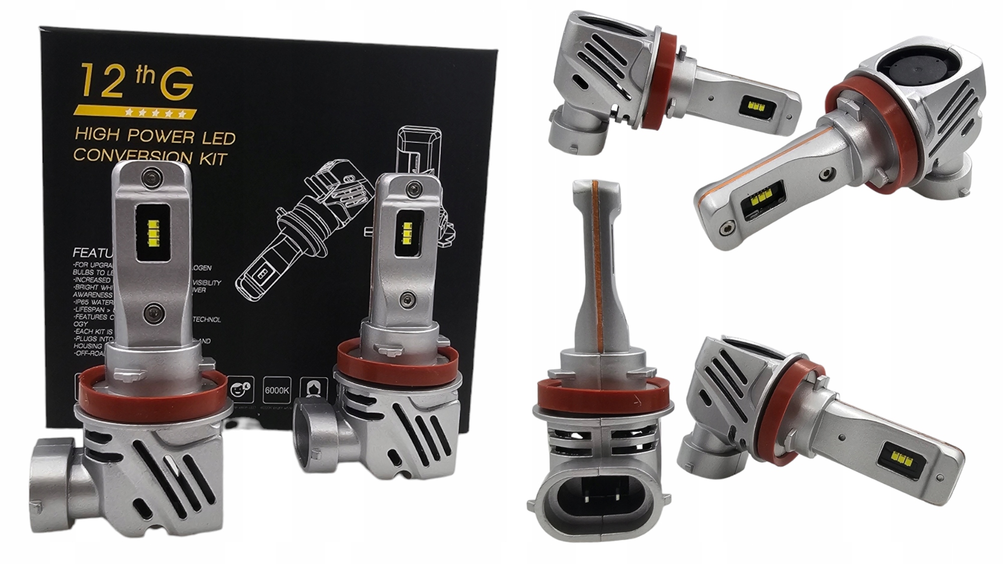 Led žárovky 2ND Zes H8 H9 H11 Ultra Výkonné Technologie IP65 Waterproof