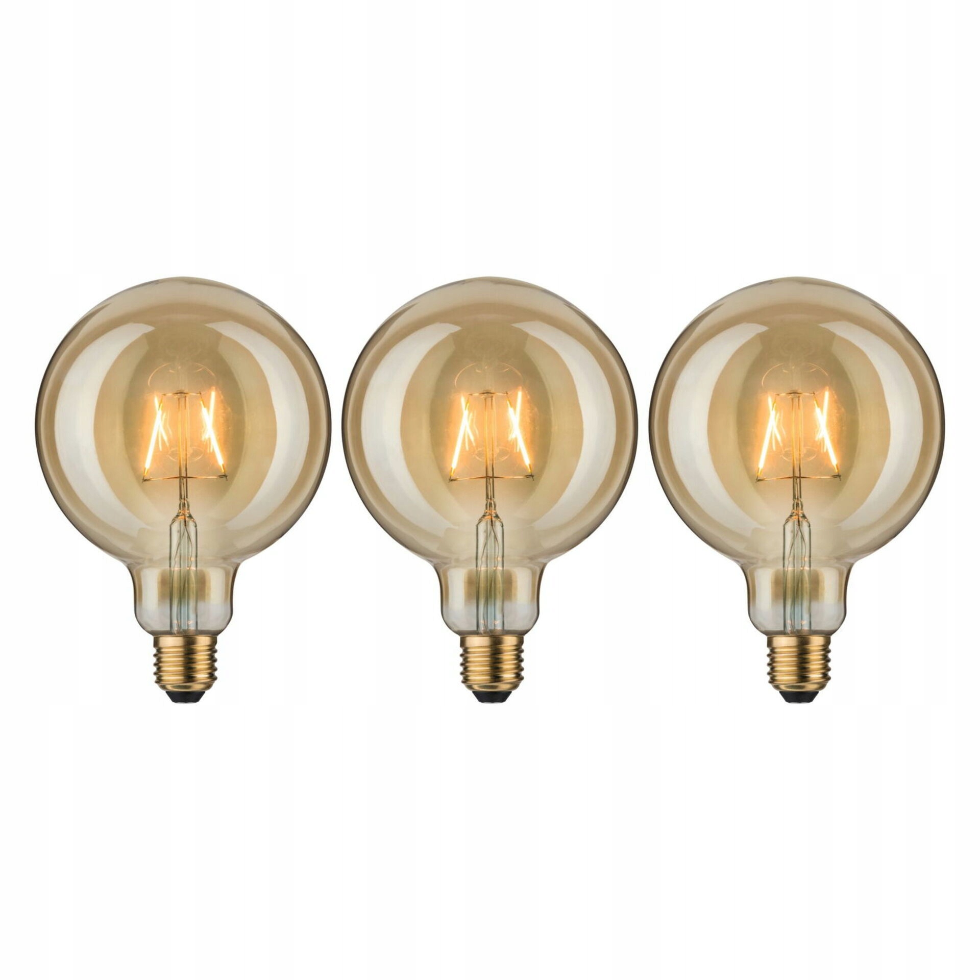 Set 3x Led žiarovka Paulmann 1879 Globe E27 2,7 W 1700K zlatá vintage