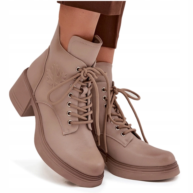 Dámské Kotníkové Boty Přírodní Kůže Zateplená Kostka Vinceza 39950 Béžová 37