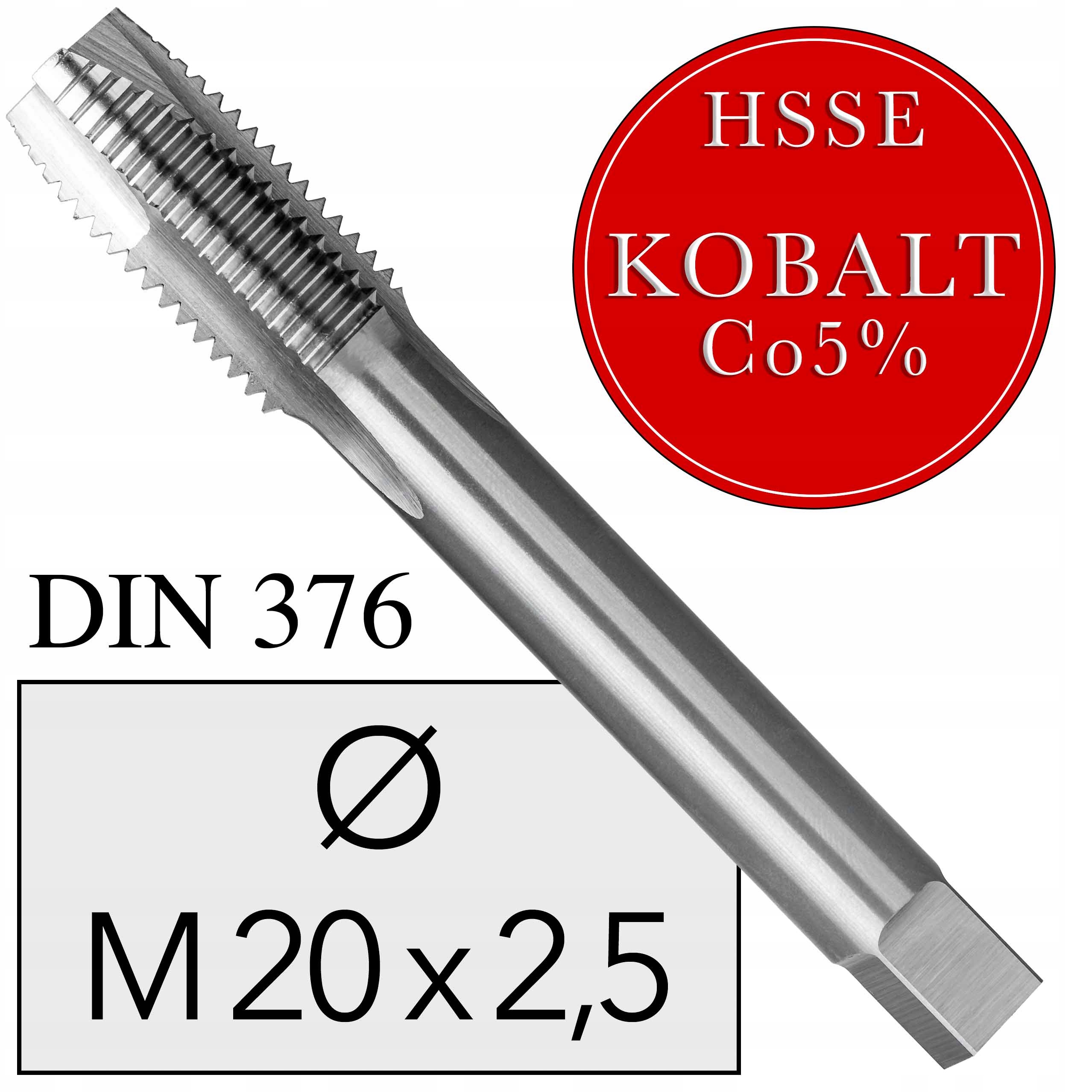 M20 Strojní závitník Kobalt Din 376 Průchozí