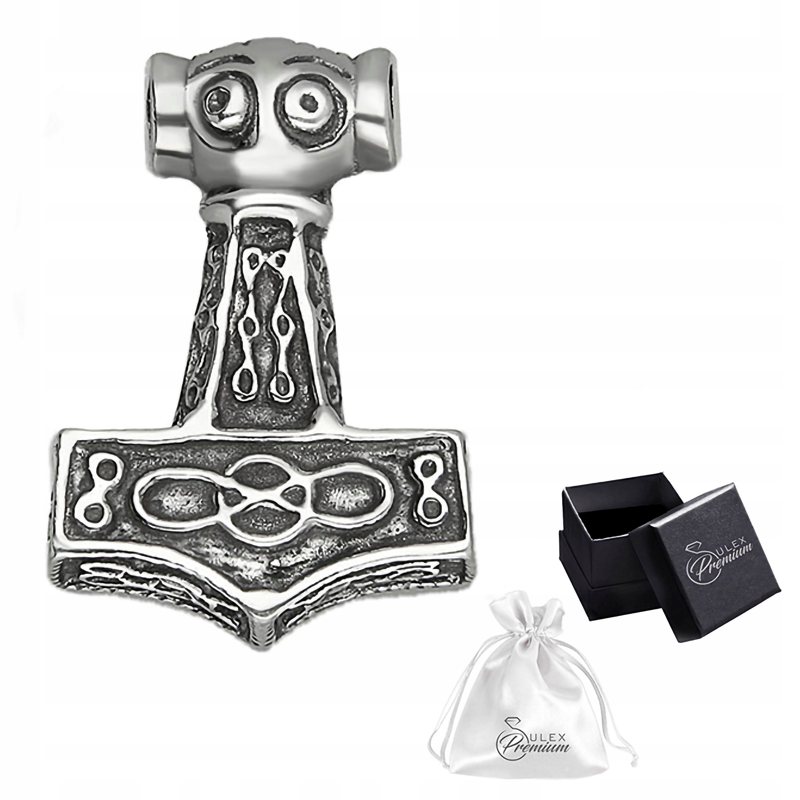 Přívěsek Kladivo Thora Mjolnir stříbro 925 Přívěsek Amulet Vikinga pro něj