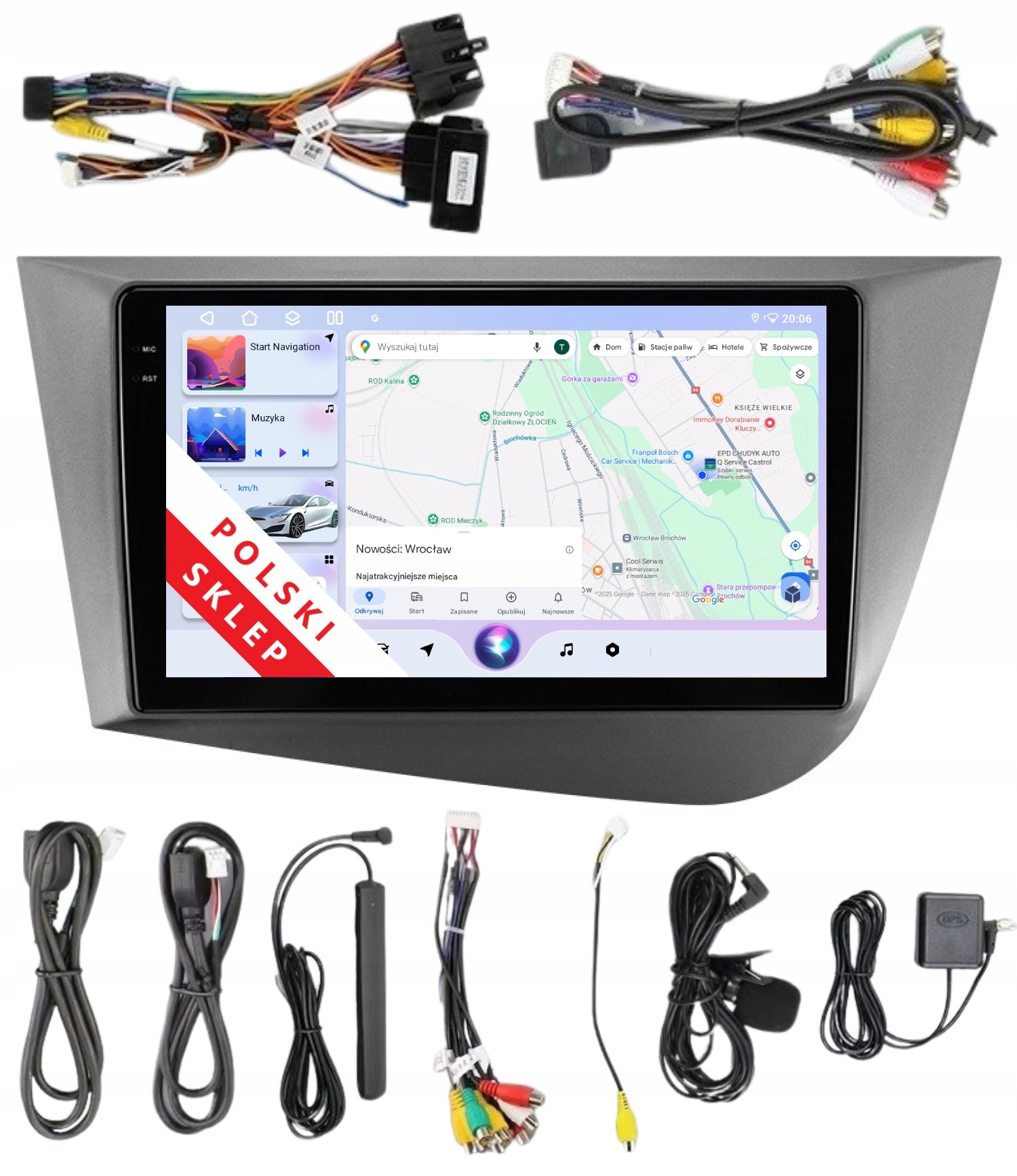 Radio 2DIN Navigace Android Seat Leon 2 II 6/128 Gb Dsp Carplay Lte