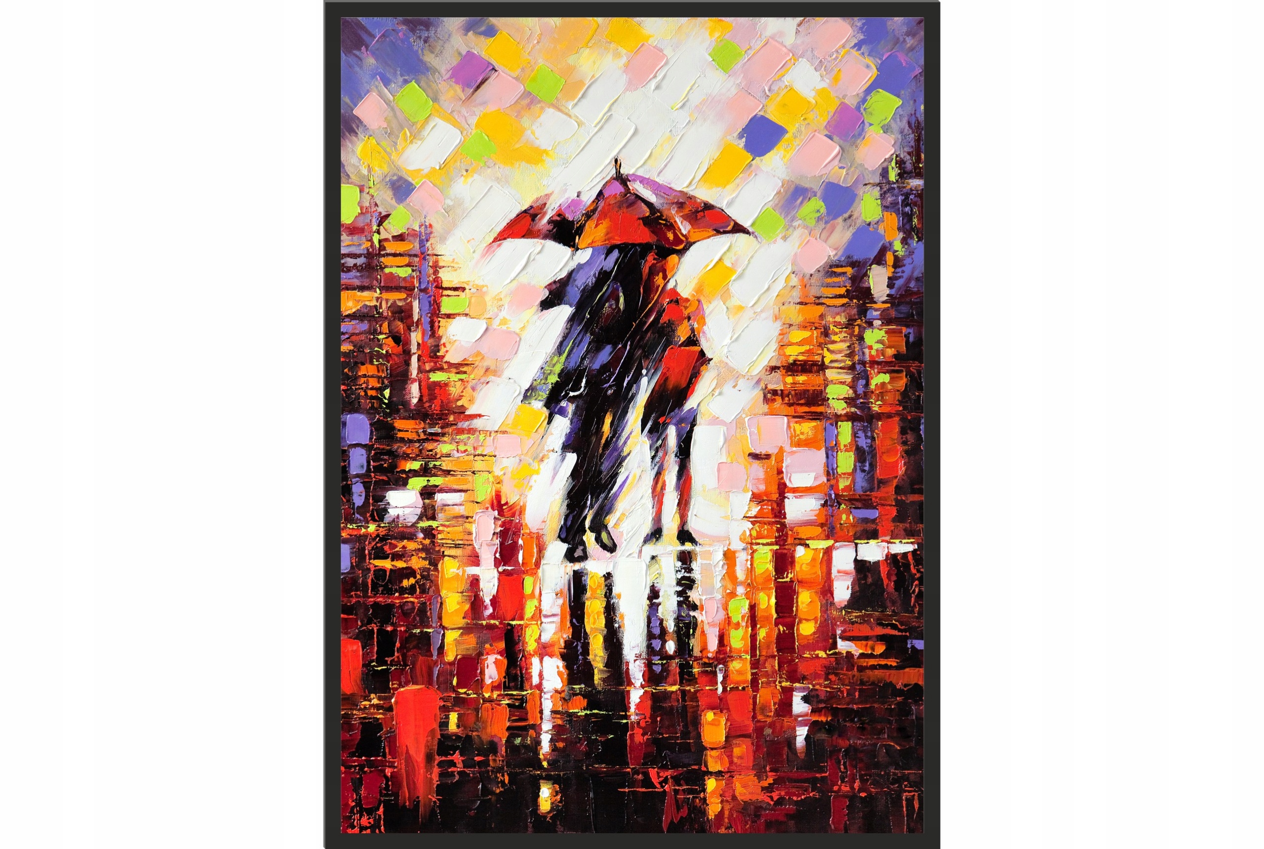 

Obraz plakat 70x50 deszcz spacer para nowoczesny