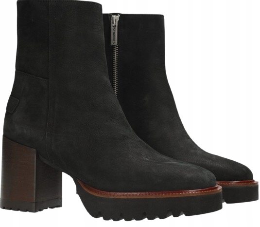 Shabbies Amsterdam Dámské Boty Černé Kotníkové Boty Na Koženém Podpatku 41 Jwn