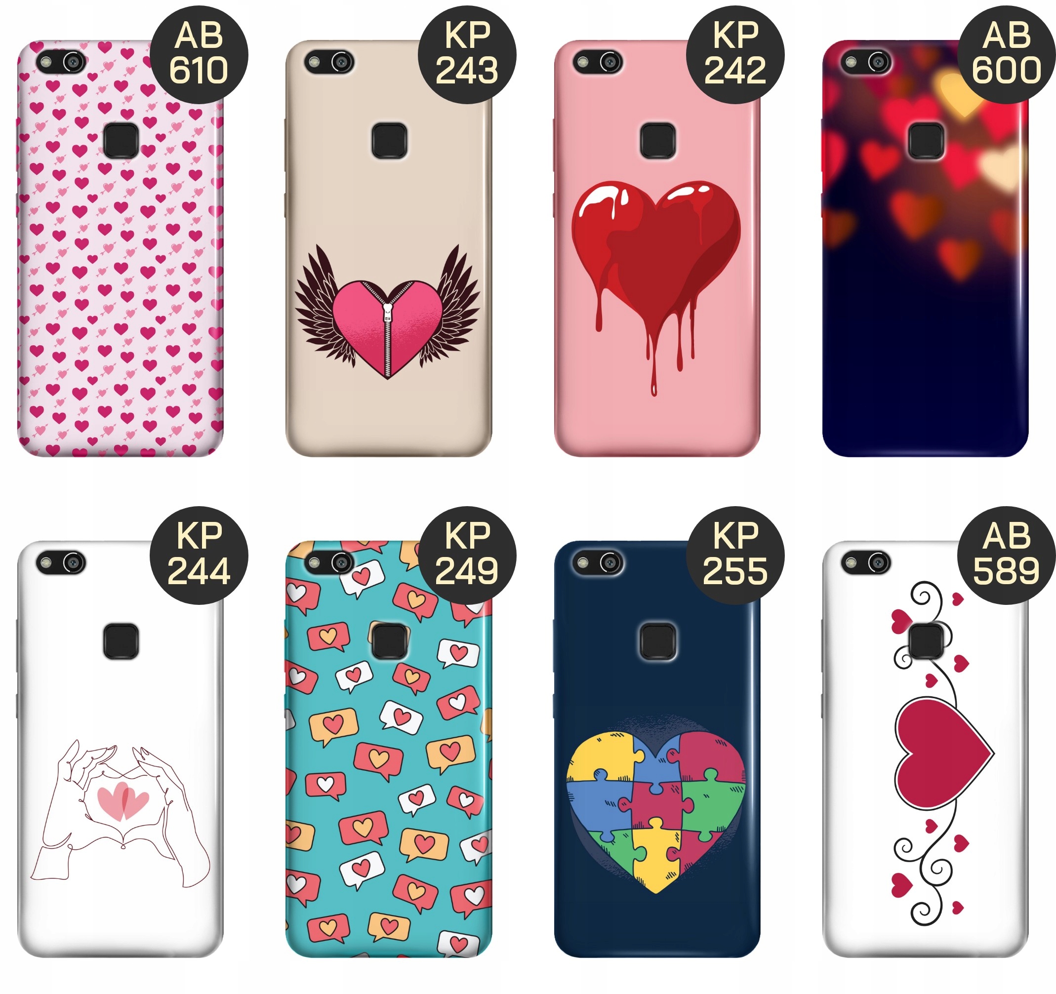 ETUI DO HUAWEI P10 LITE WZORY SERCE SERDUSZKA MIŁOŚĆ OBUDOWA POKROWIEC CASE Kolekcja ETUI Z NADRUKIEM