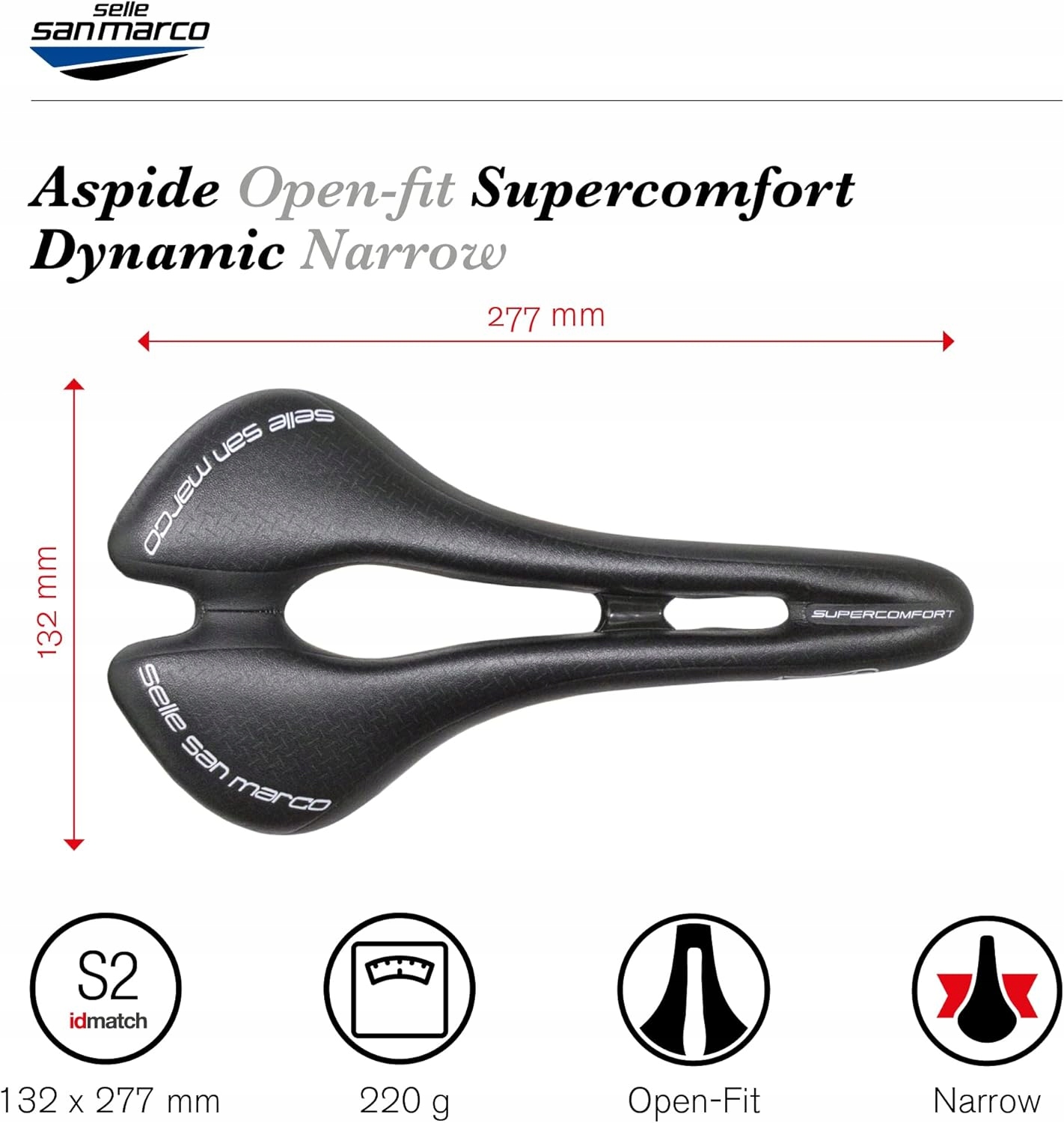 Siodełko SELLE SAN MARCO ASPIDE SUPERCOMFORT OPEN-FIT DYNAMIC WIDE Kod producenta L3
