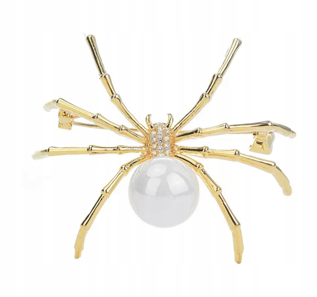 

Broszka Pająk Złota Tarantula Perła Z Perłą Ecru