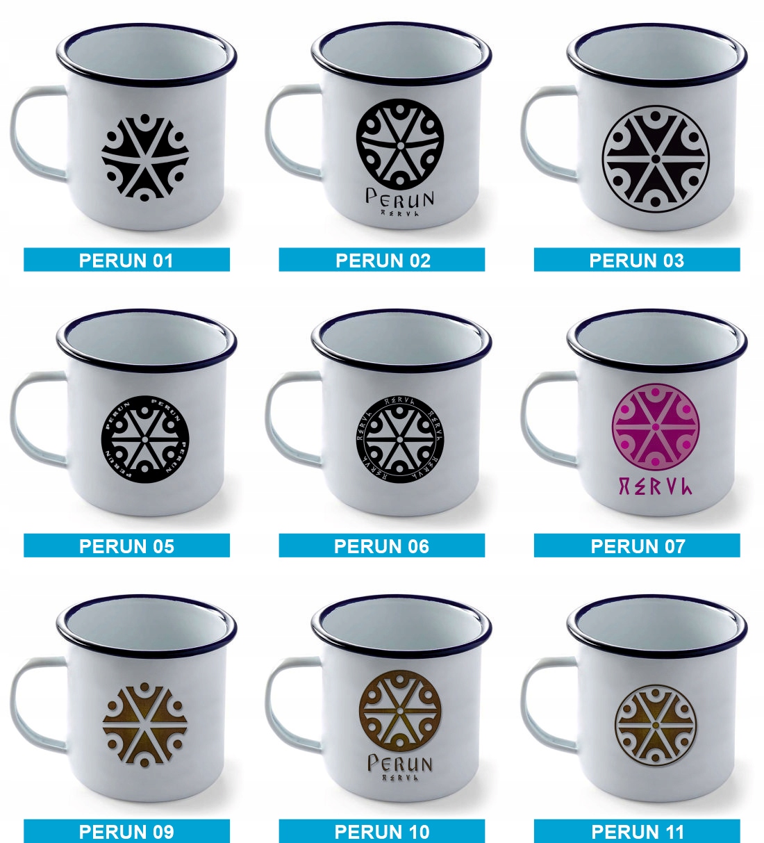 kubek emaliowany wzory - mitologia słowiańska, Perun, Mokosz Kod producenta kubek emaliowany