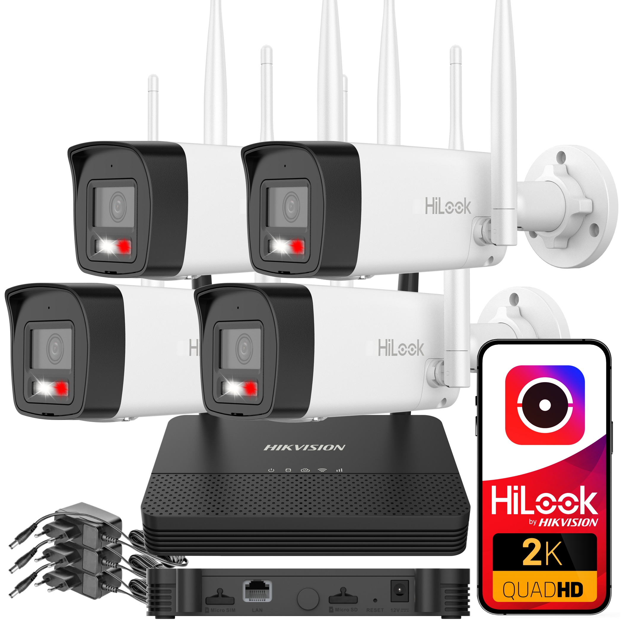 WiFi Monitorovací Set 4MPx HiLook od Hikvision Easylink 4 WiFi Kamery