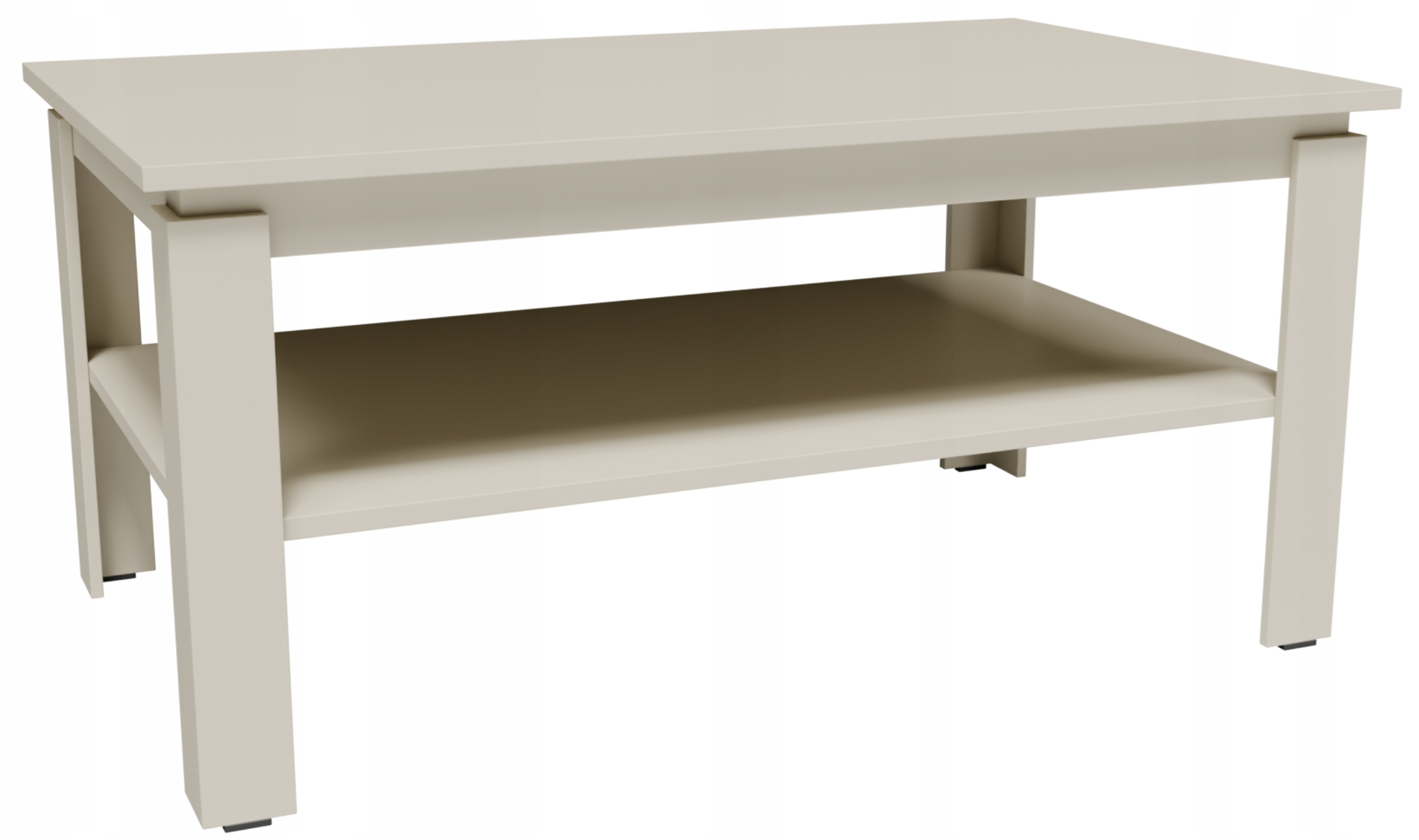 Konferenční stolek CR3-STERN 90 cm kašmír s policí do obývacího pokoje kanceláře