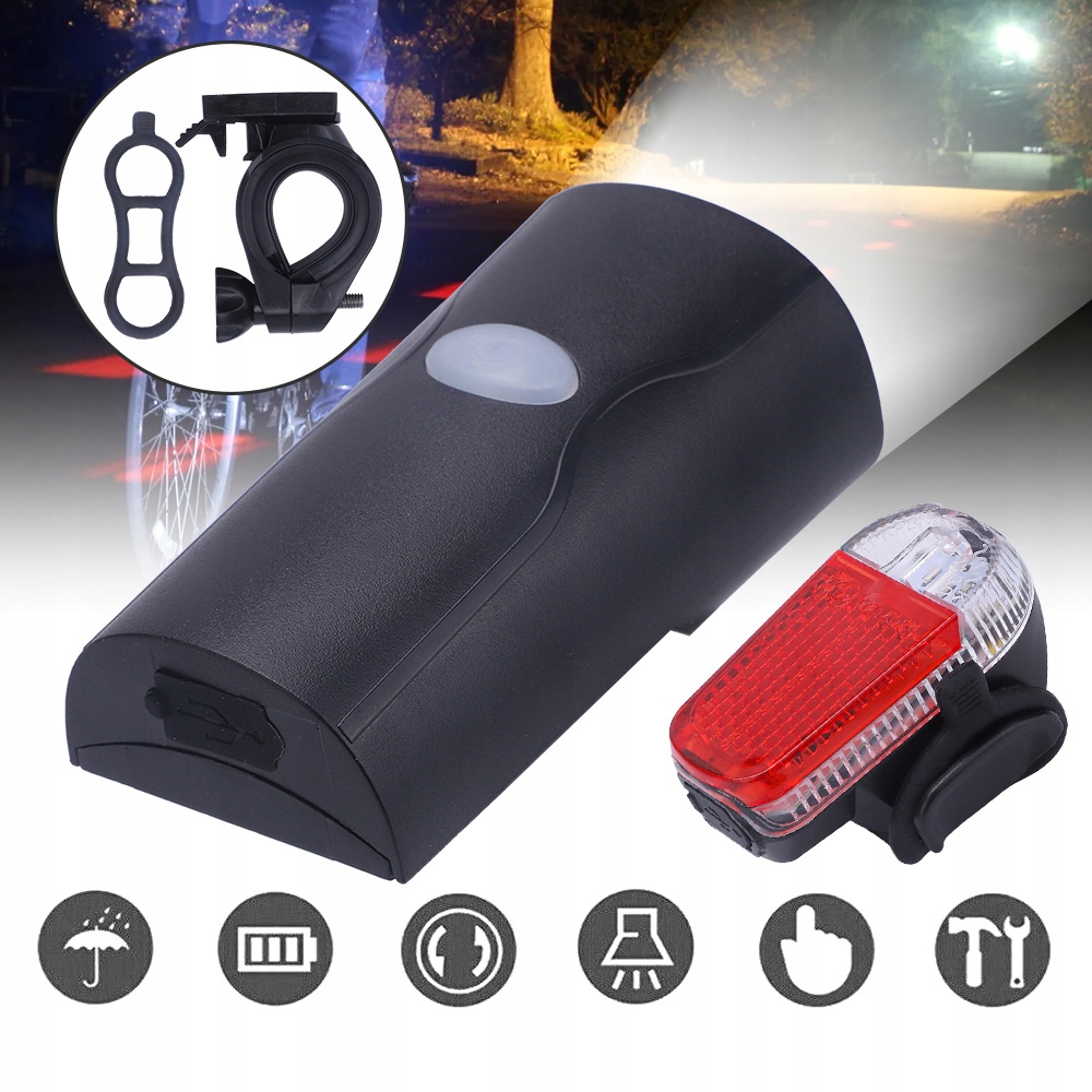 LAMPKA ROWEROWA OŚWIETLENIE ROWER PRZÓD + TYŁ USB Rodzaj przednie