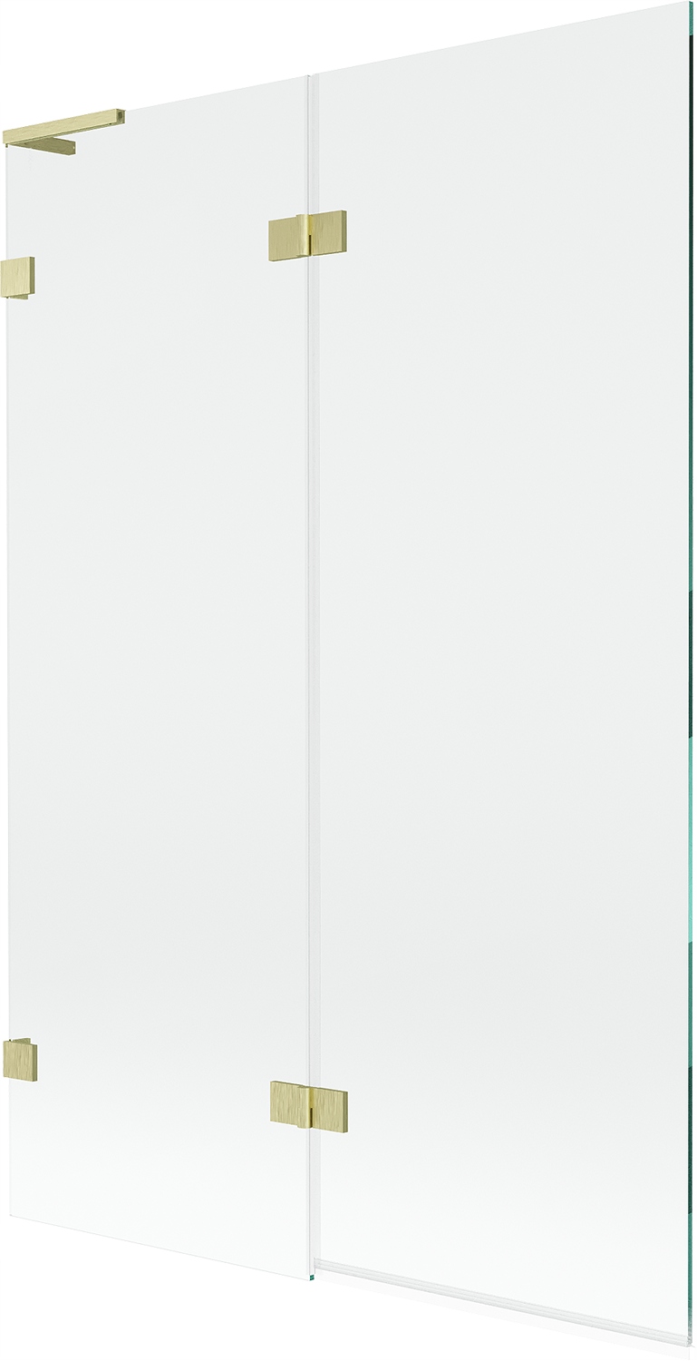Mexen Lunar L vanová zástěna 2-křídlová levá 120 x 150 cm, průhledná, zlatá