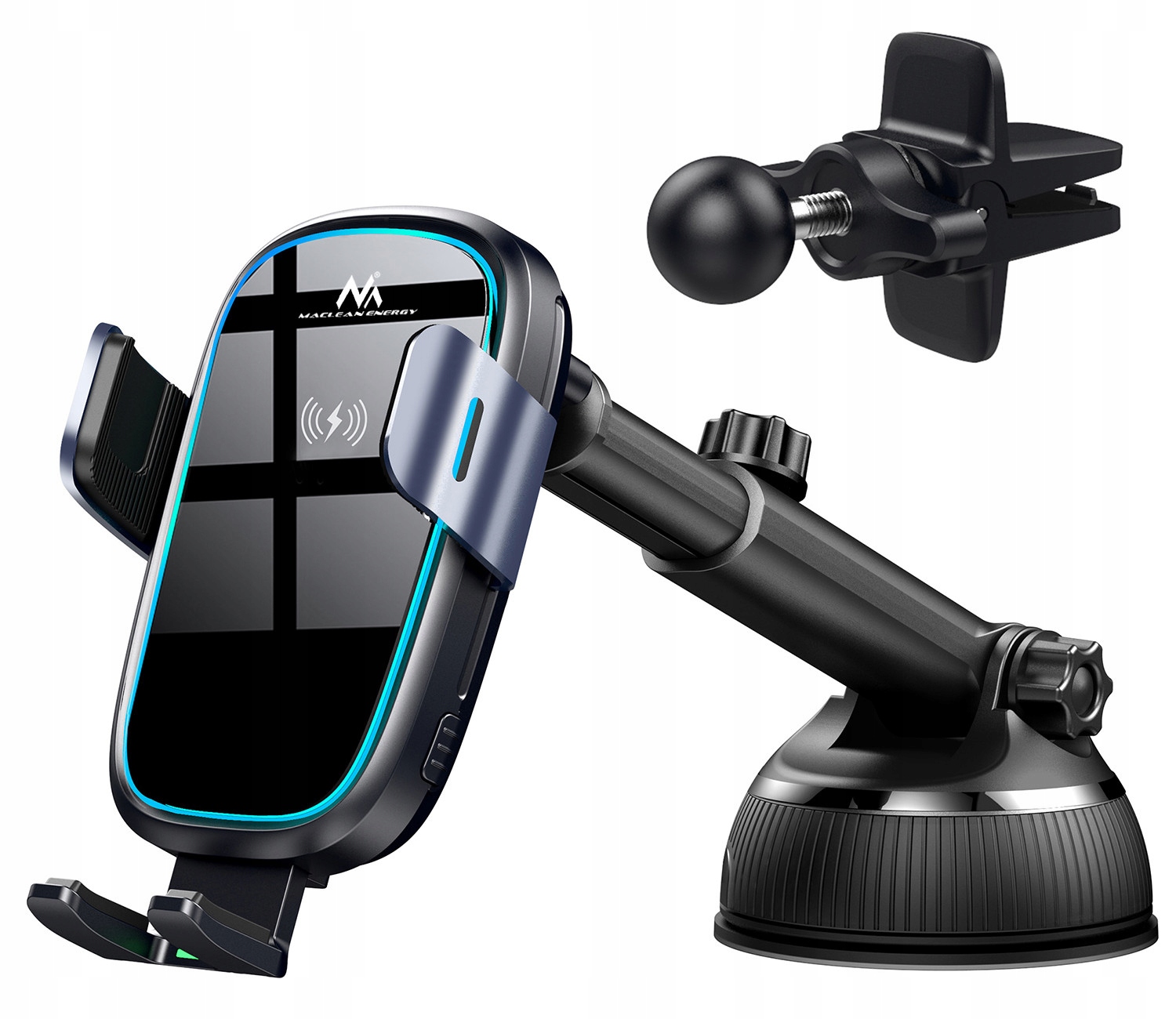 Uchwyt na szybę Maclean MCE129 Wireless Charger 15W czarny