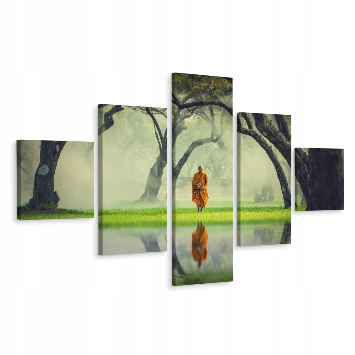 Obraz Poliptyk Mnich Buddyzm Las Natura 3D 250x150
