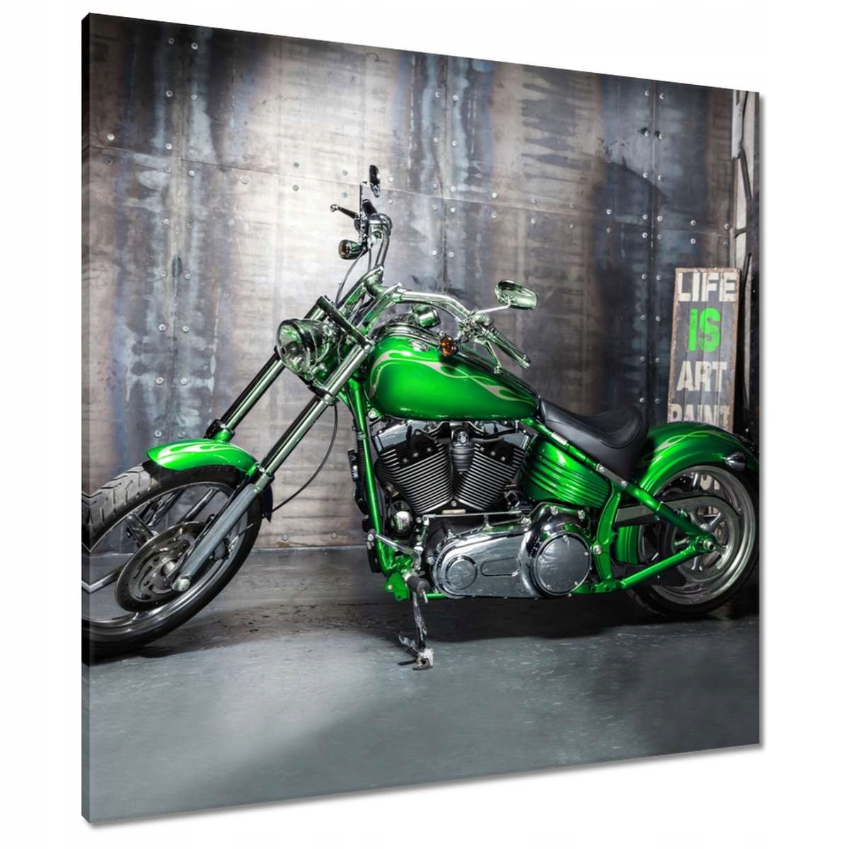Obrazy 80x80 Zelený chopper Motocykl