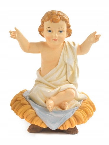 Dieťa Ježiško v tričku, sediace v jasličke – 22,7 cm vysoký Bopka Sviatky