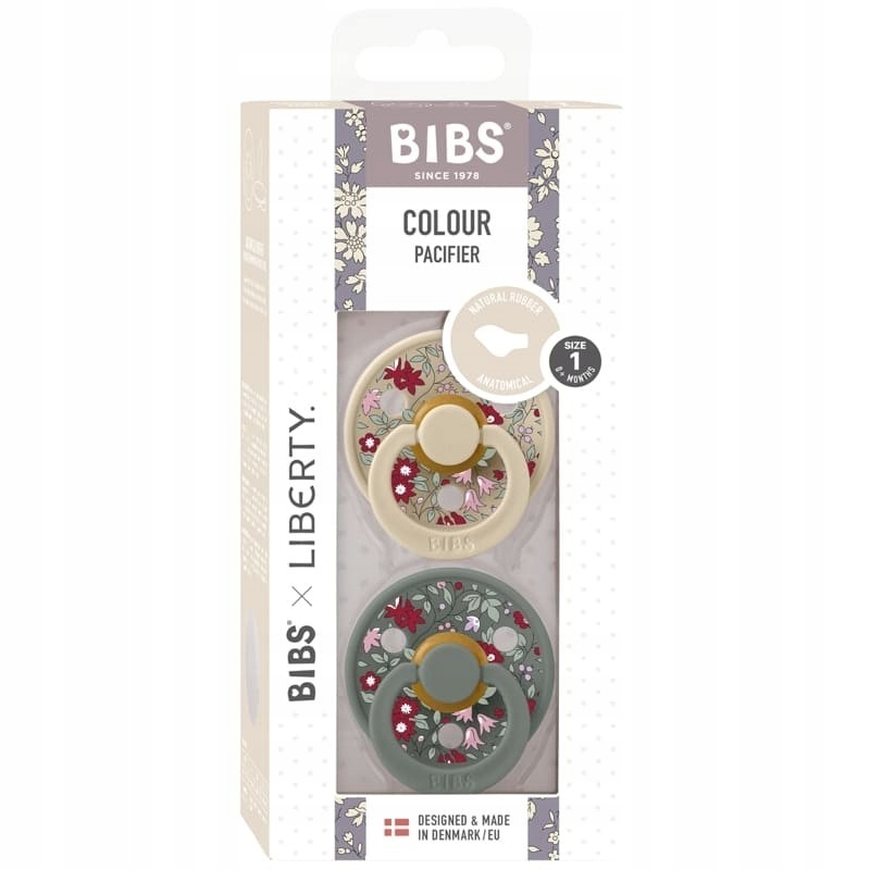 BIBS LIBERTY COLOUR ANATOMICAL 2-PACK CHAMOMILE LAWN PINE S Smoczek Anatomi Kod producenta 211112104
