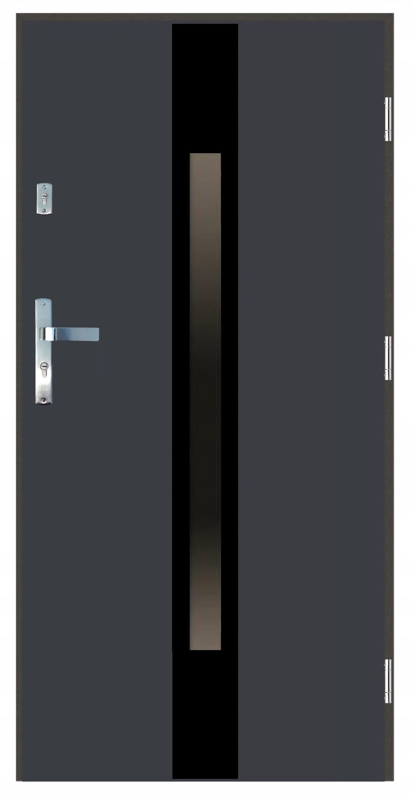 Drzwi wejściowe zew. 55mm PLI28 ANTRACYT 90P BLACK