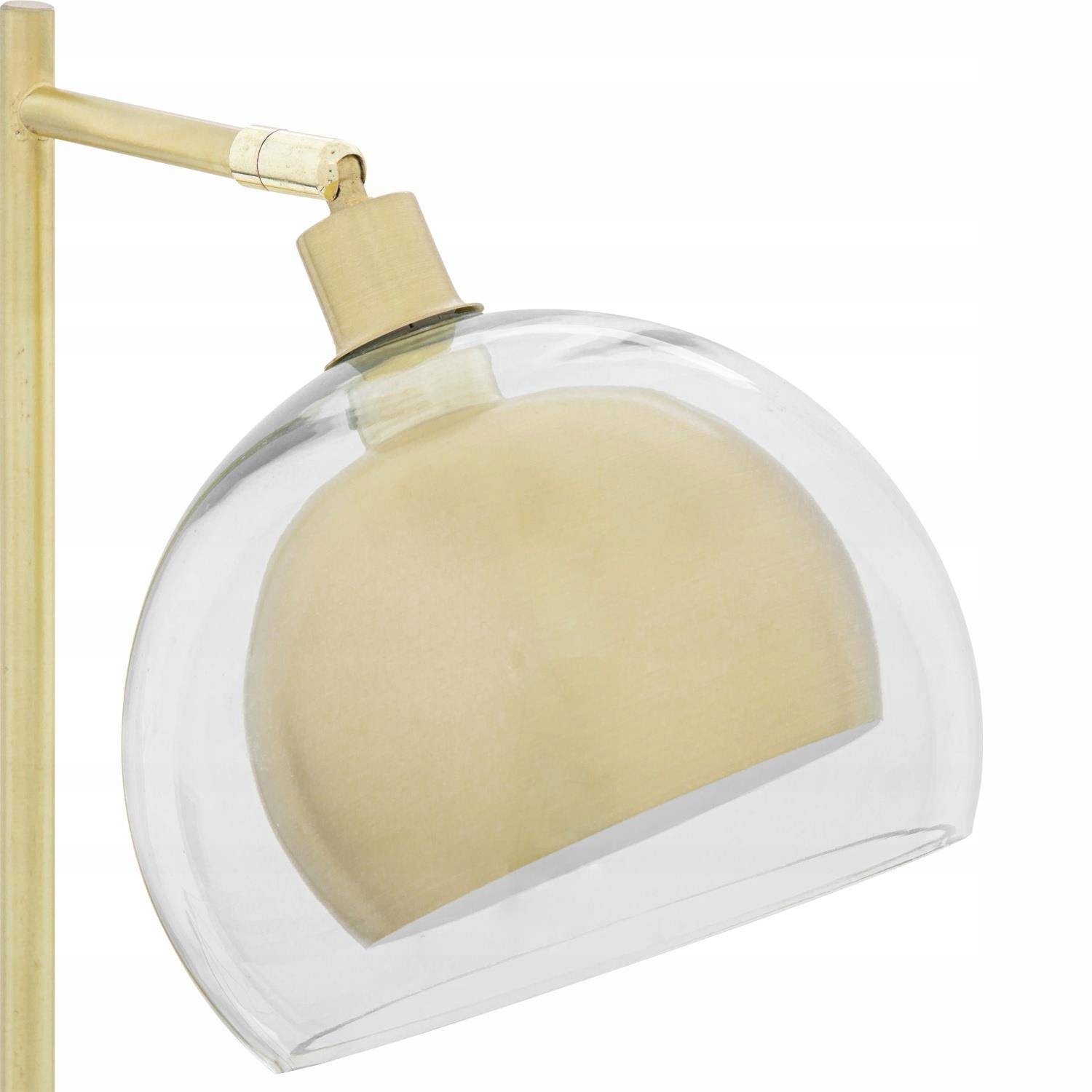 LAMPKA NOCNA złota GLAMOUR metalowa 48 cm Średnica/szerokość klosza 20 cm