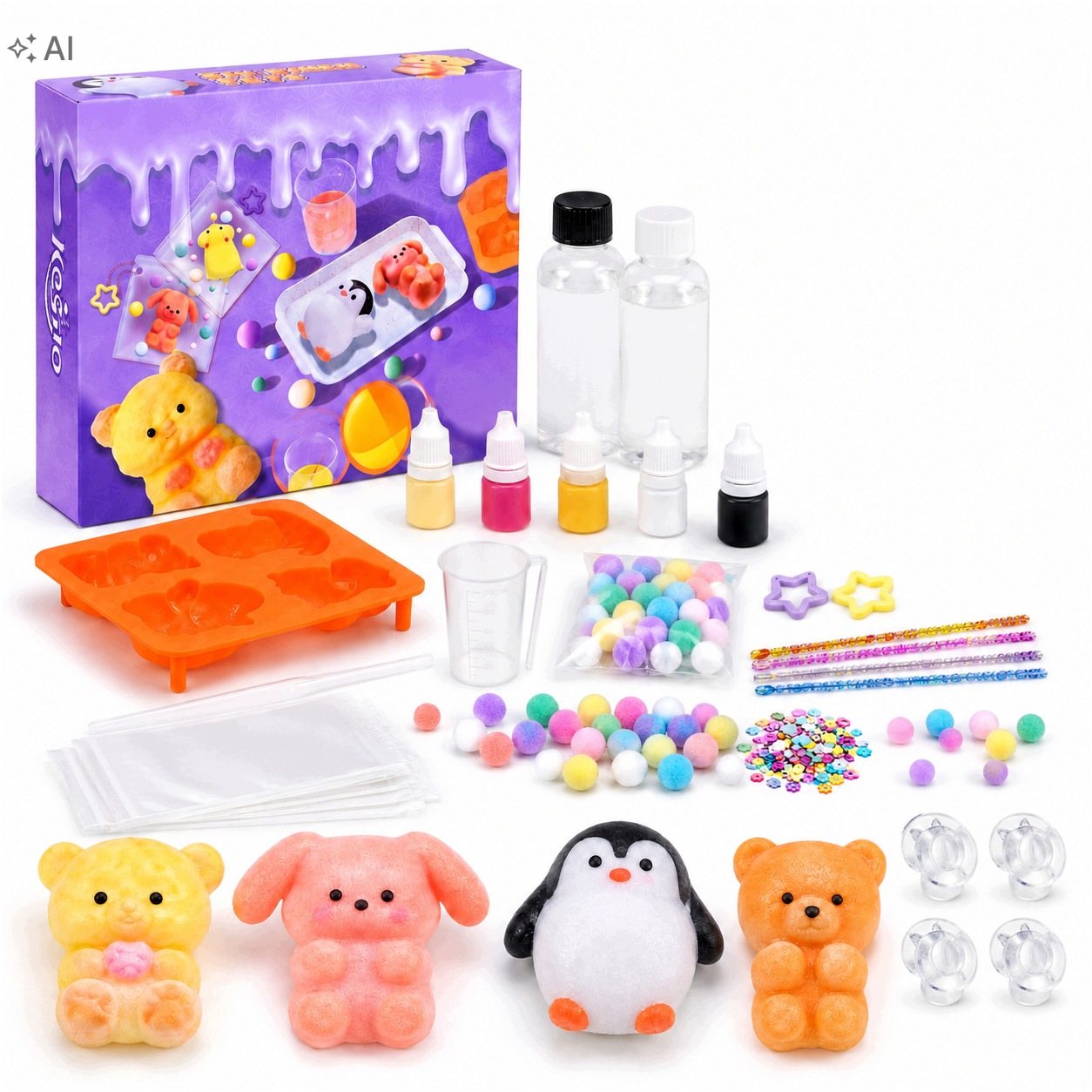 Zestaw Diy Do Robienia Gniotków Squishy Zwierzątka Slime dla Dzieci 6+