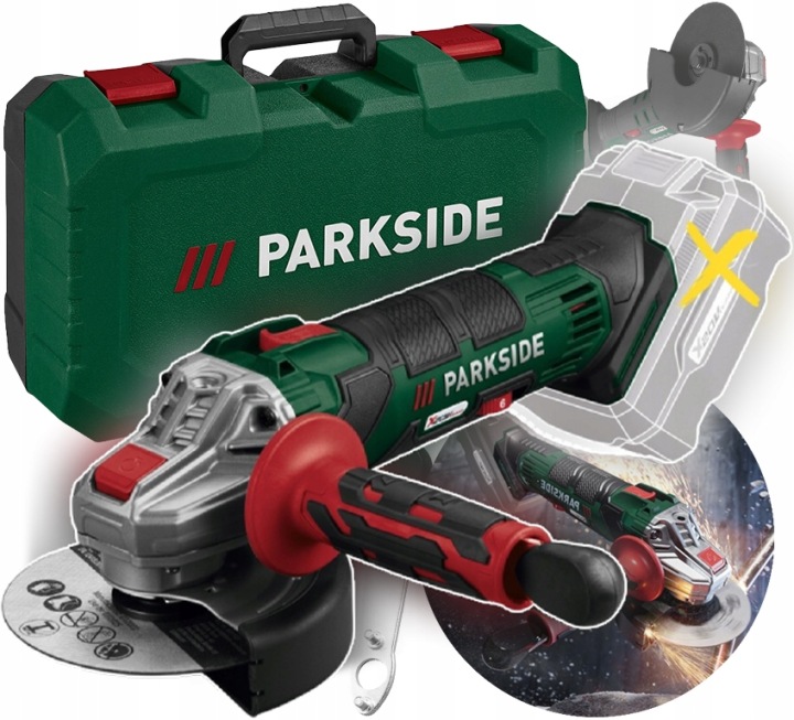 Parkside Body Akumulatorowa Szlifierka Kątowa Pwsa 20-Li D4, 20 V Walizka