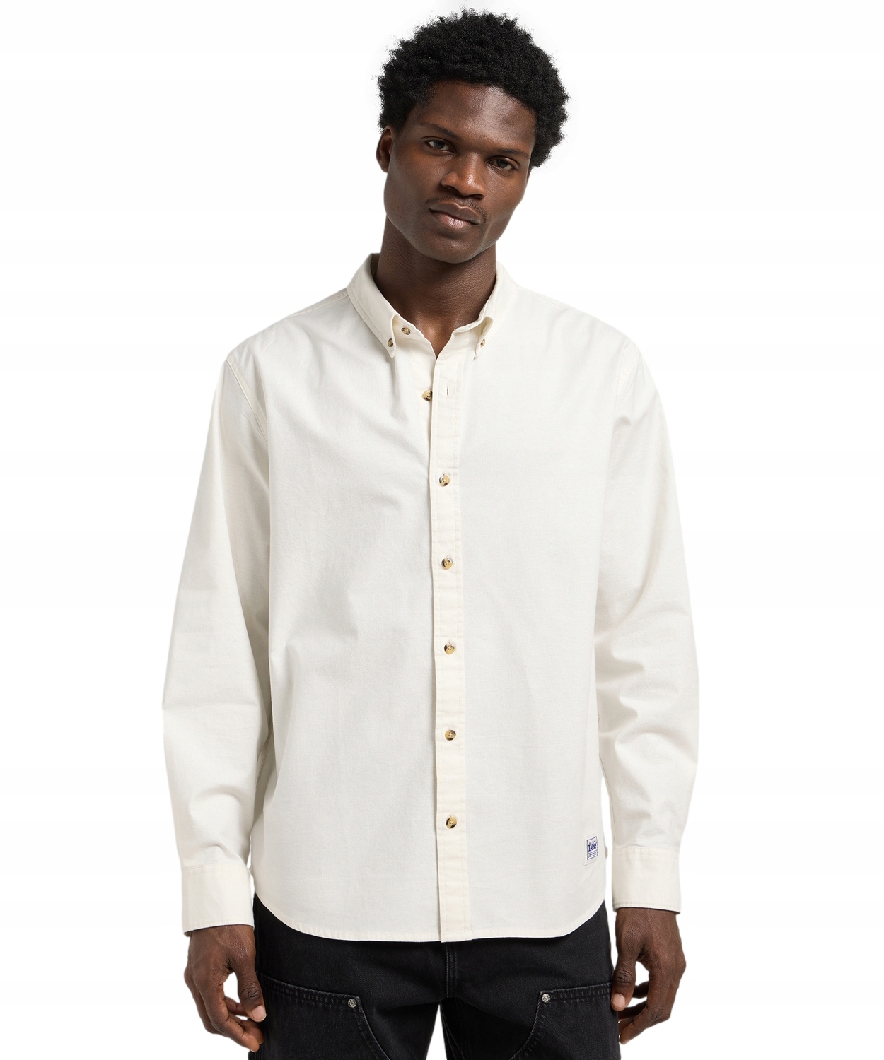 Košile Lee No Pocket Button Down 112370478 Ecru M