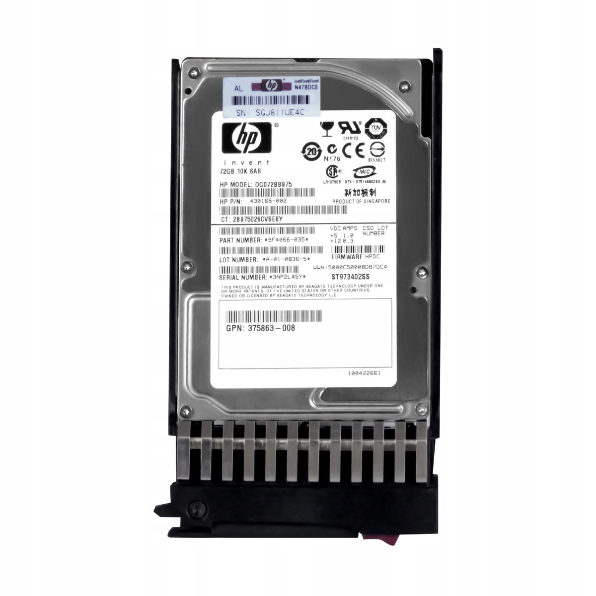 Hp 430165-002 72GB SAS-1 10K 2.5'' DG072BB975