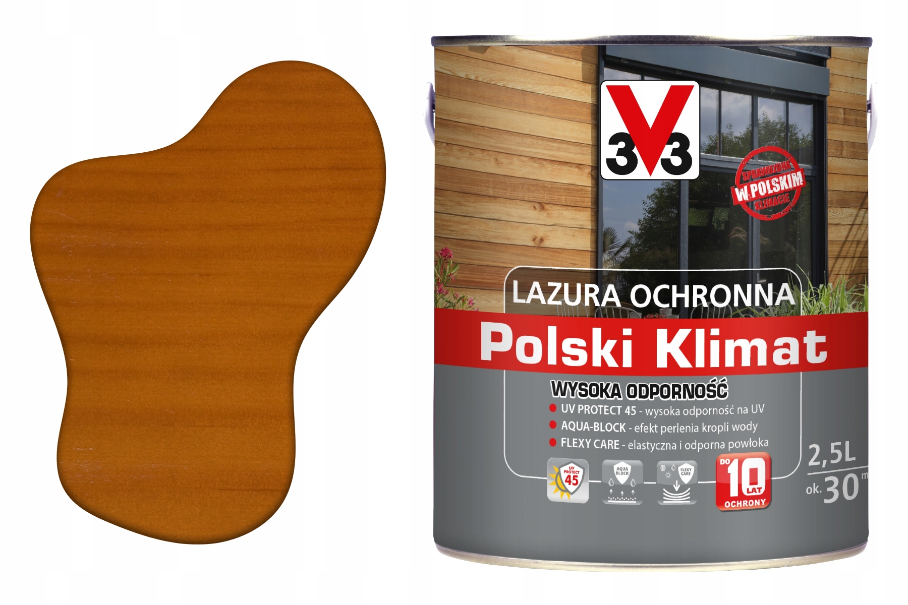 3V3 Výkonný lakovací nátěr na dřevo s dekorativní impregnací na dřevo Extra