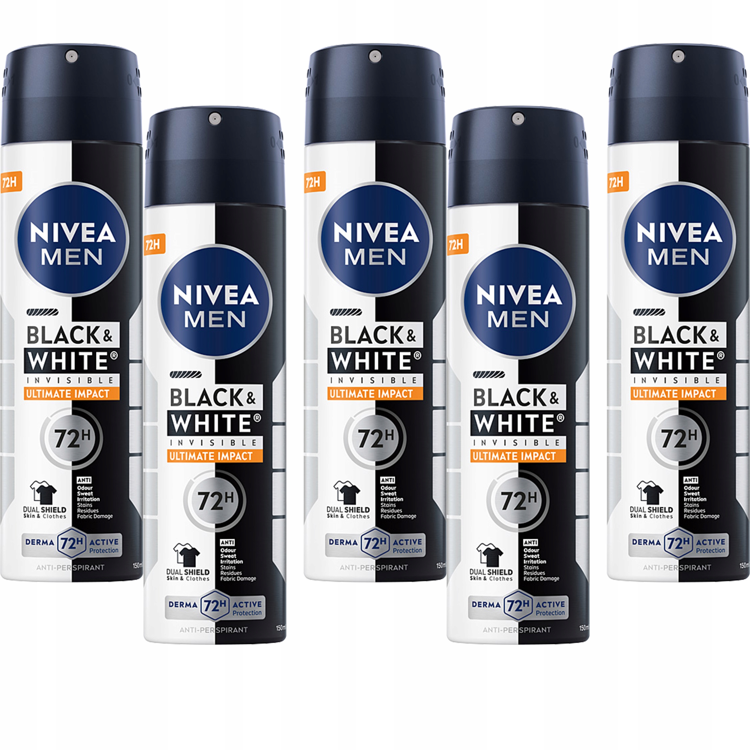 Nivea Men Antiperspirant B&w Ultimate 5*150 Ml