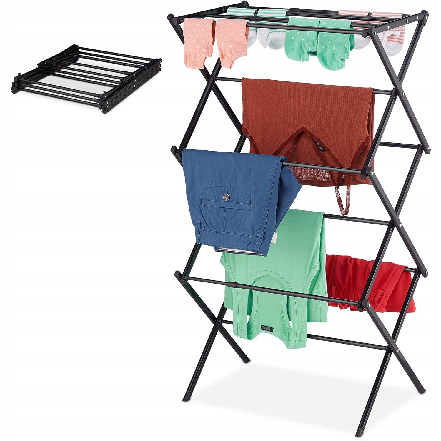 Levně Skládací Sušák na praní 6 úrovní 11 tyčí Úspora místa