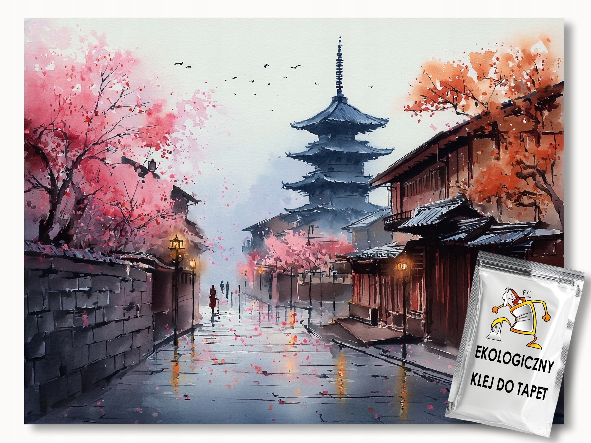 Fototapeta Flizelina Asie Japonsko Kyoto Město Pagoda Višeň 200x140 110g