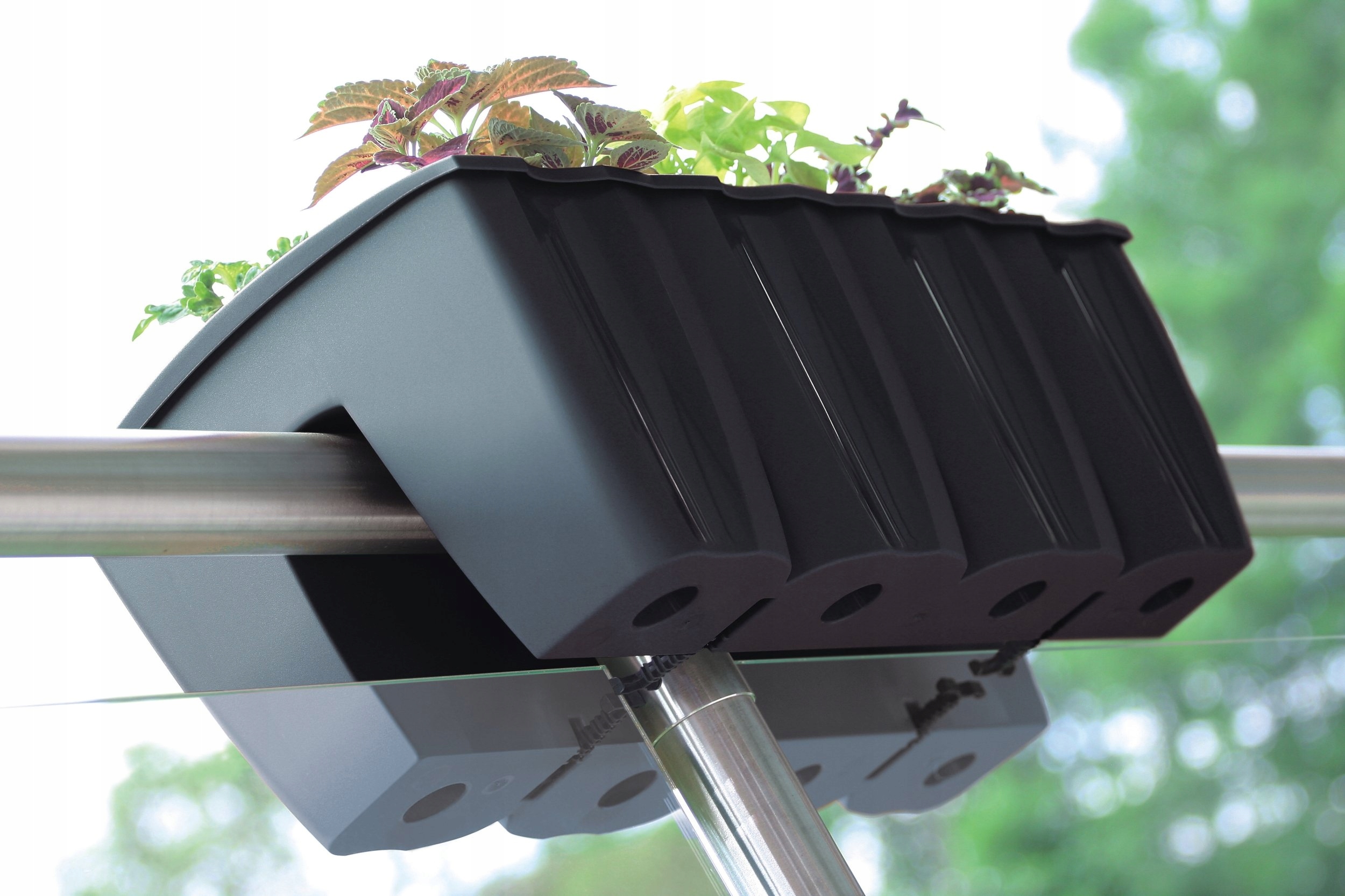 DONICA NA BALKON BALUSTRADĘ SKRZYNKA 40cm ANTRACYT