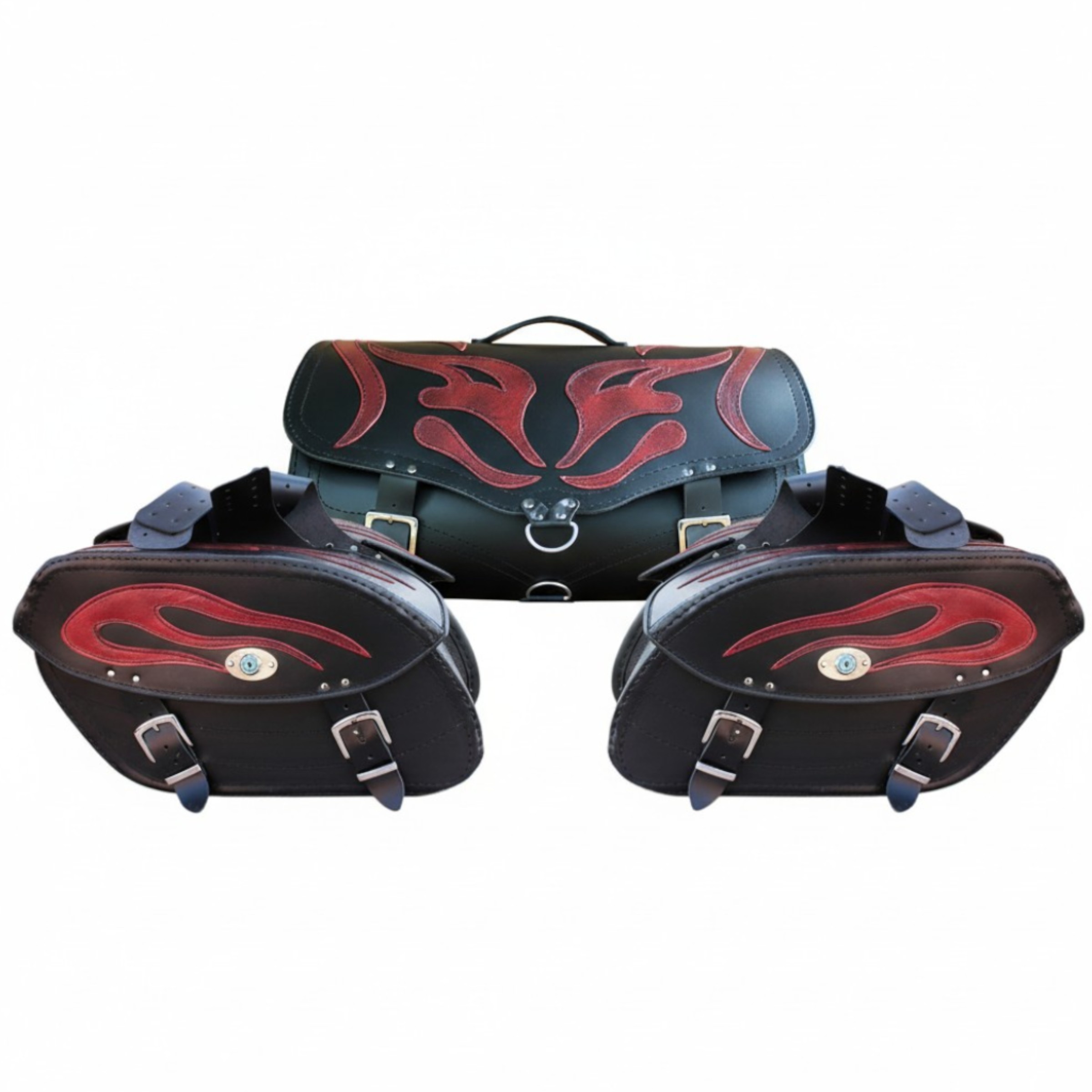 Kožený motocyklový set Kožený kufor a kožené tašky Demon