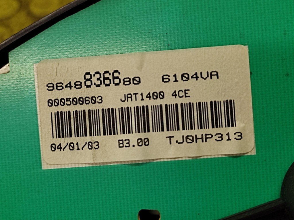 PEUGEOT 206 dials 9648836680