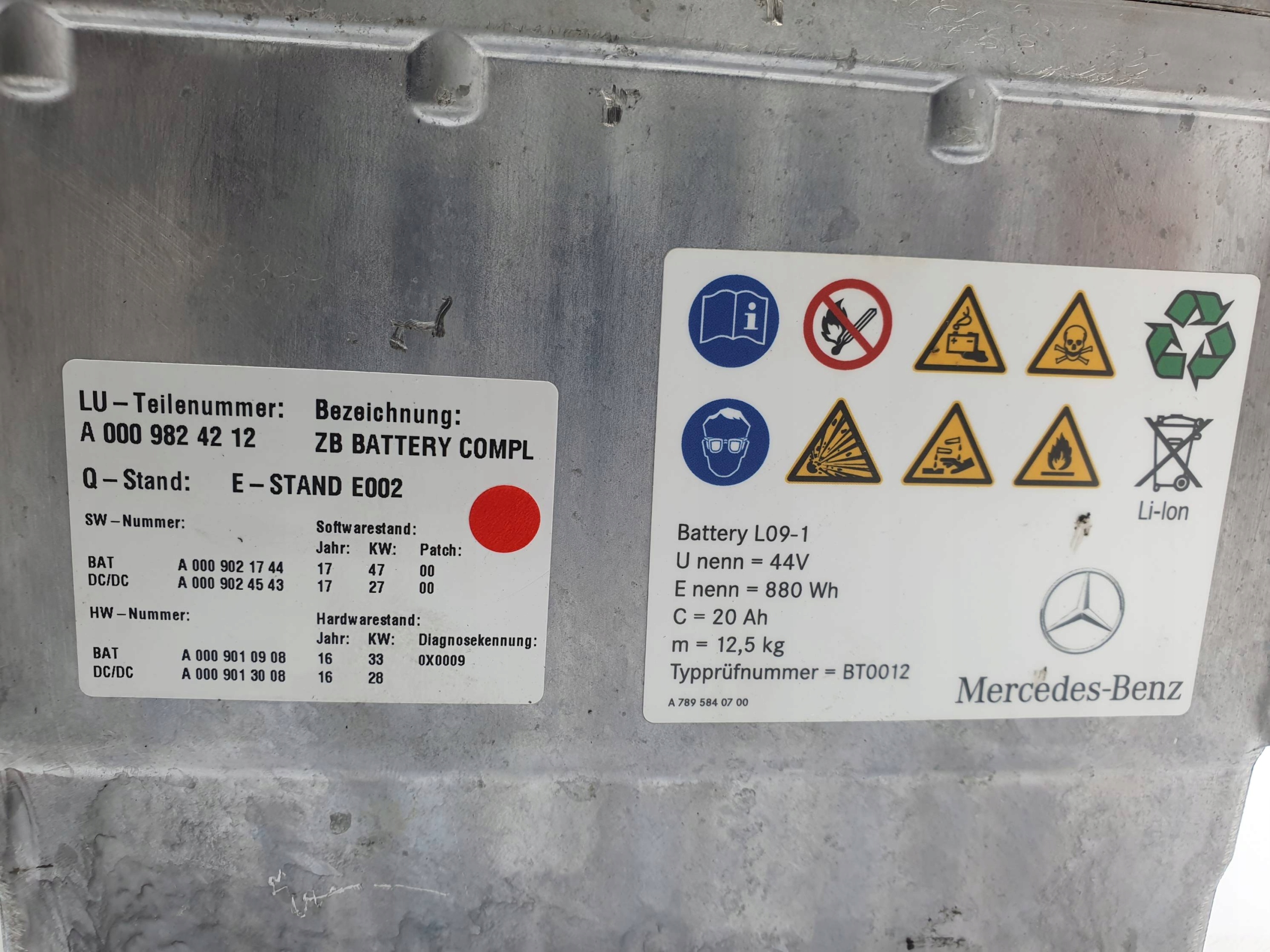 modulo per batteria A0009824212 MERCEDES C W205 4MATIC