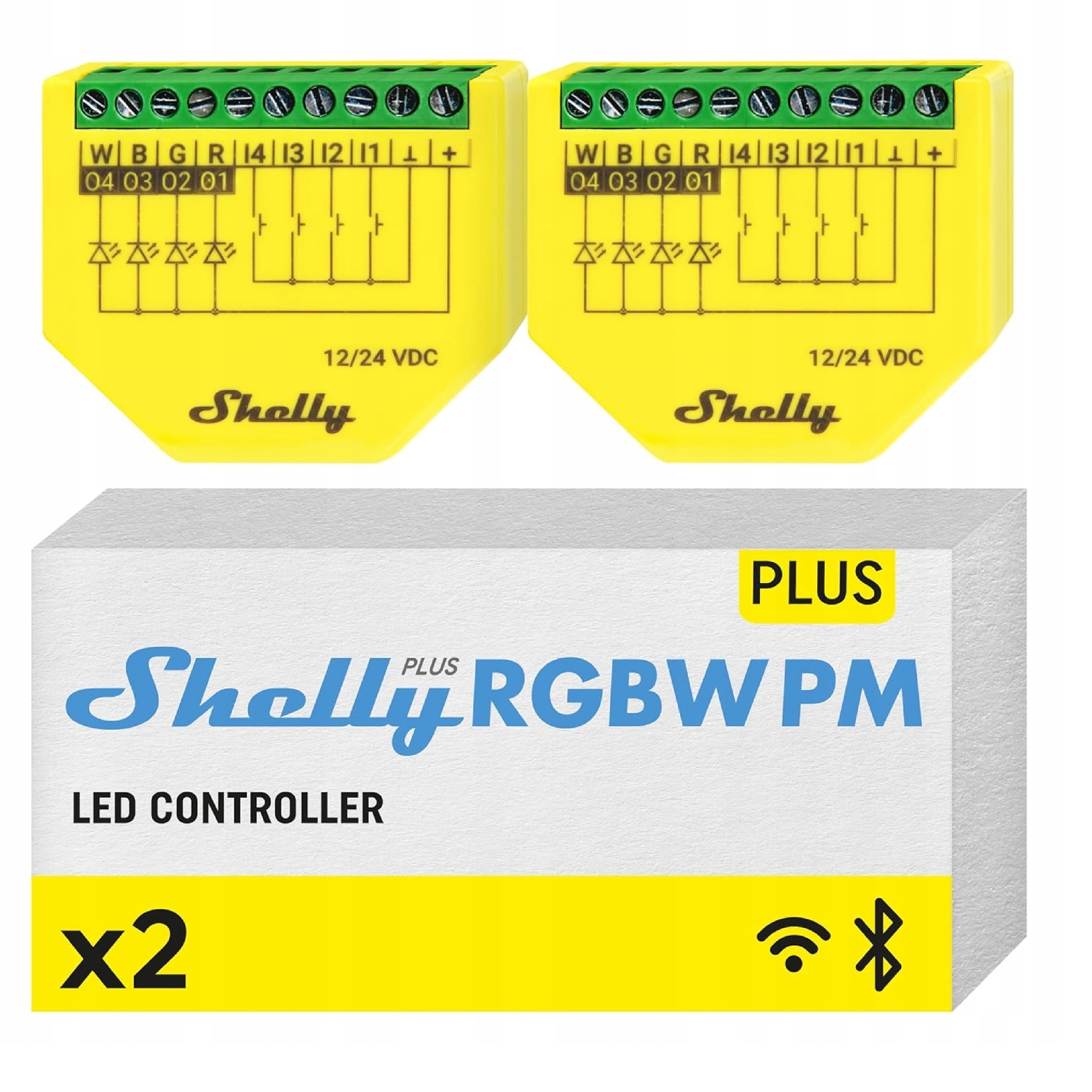 Shelly Plus Rgbw Pm inteligentný Led ovládač Rgbw 12-24V Wi-Fi Bluetooth