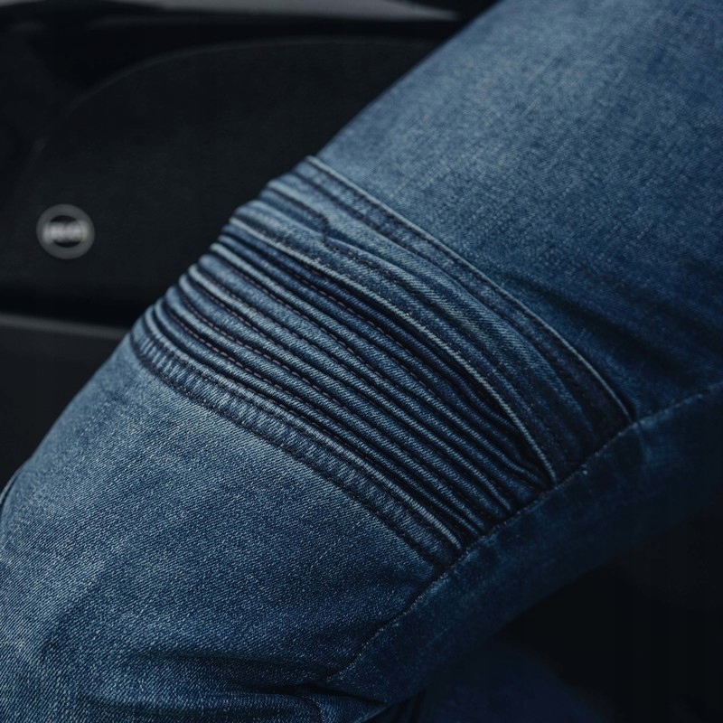 SPODNIE MOTOCYKLOWE | OZONE HORNET BLUE | MĘSKIE JEANSY ARAMIDOWE + GRATIS Kolor niebieski