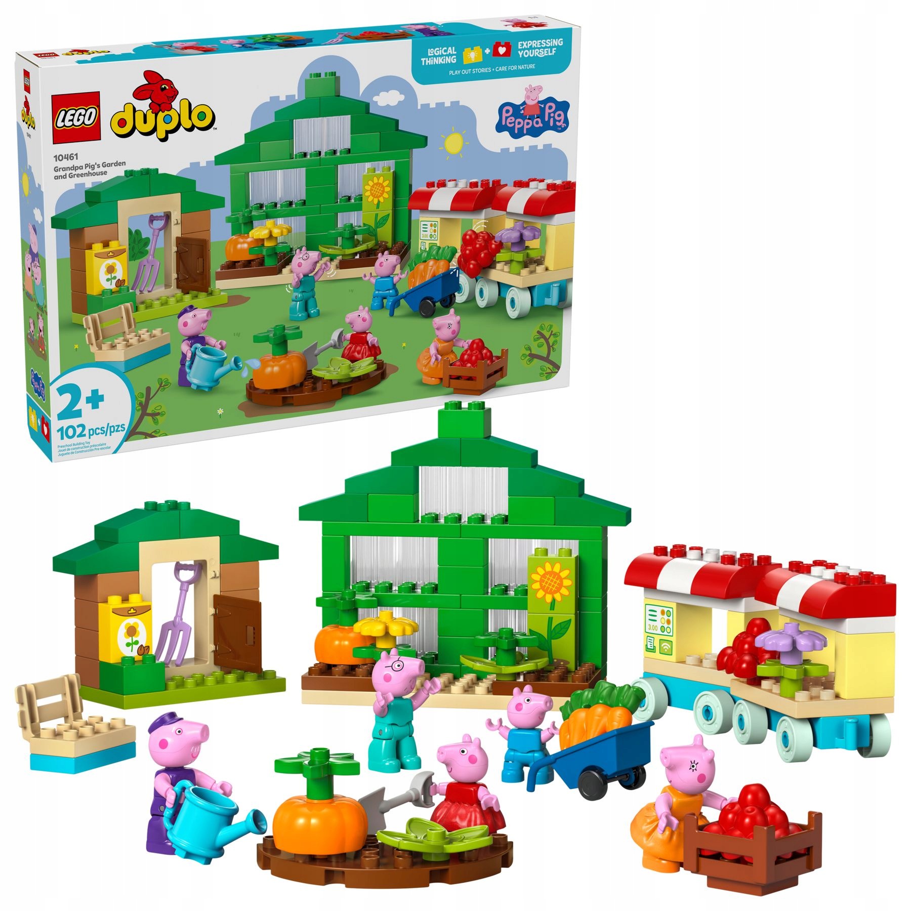 stavebnice Lego Duplo prasátko Pepa 10461 Zahrada a skleník Dědečka Prasátka
