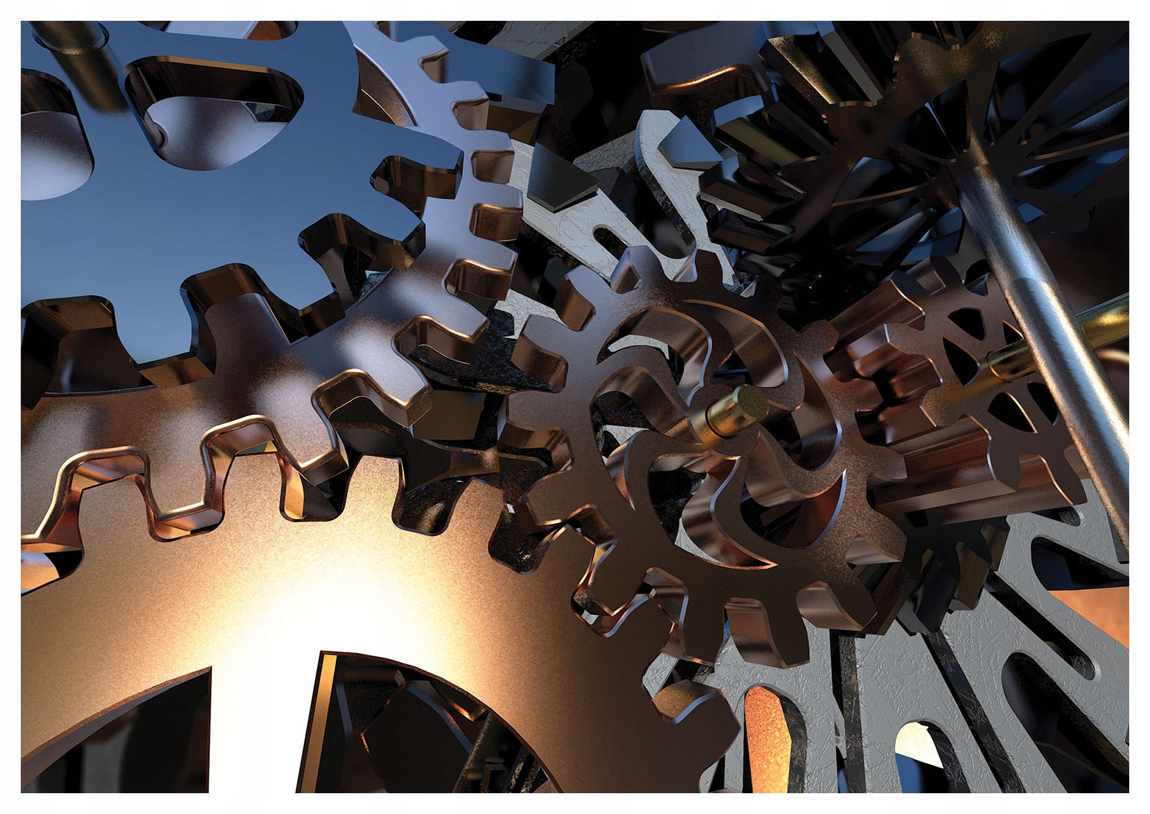 Tapeta ozubená kola Mechanismy technologie Abstraktní vinylová tapeta 368x254 lepidlo