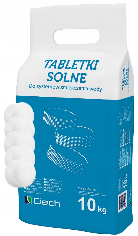 SÓL TABLETKI SOLNE DO ZMIĘKCZACZ STACJI ZMIĘKCZACZA UZDATNIANIA WODY 10 KG Pojemność 10 l