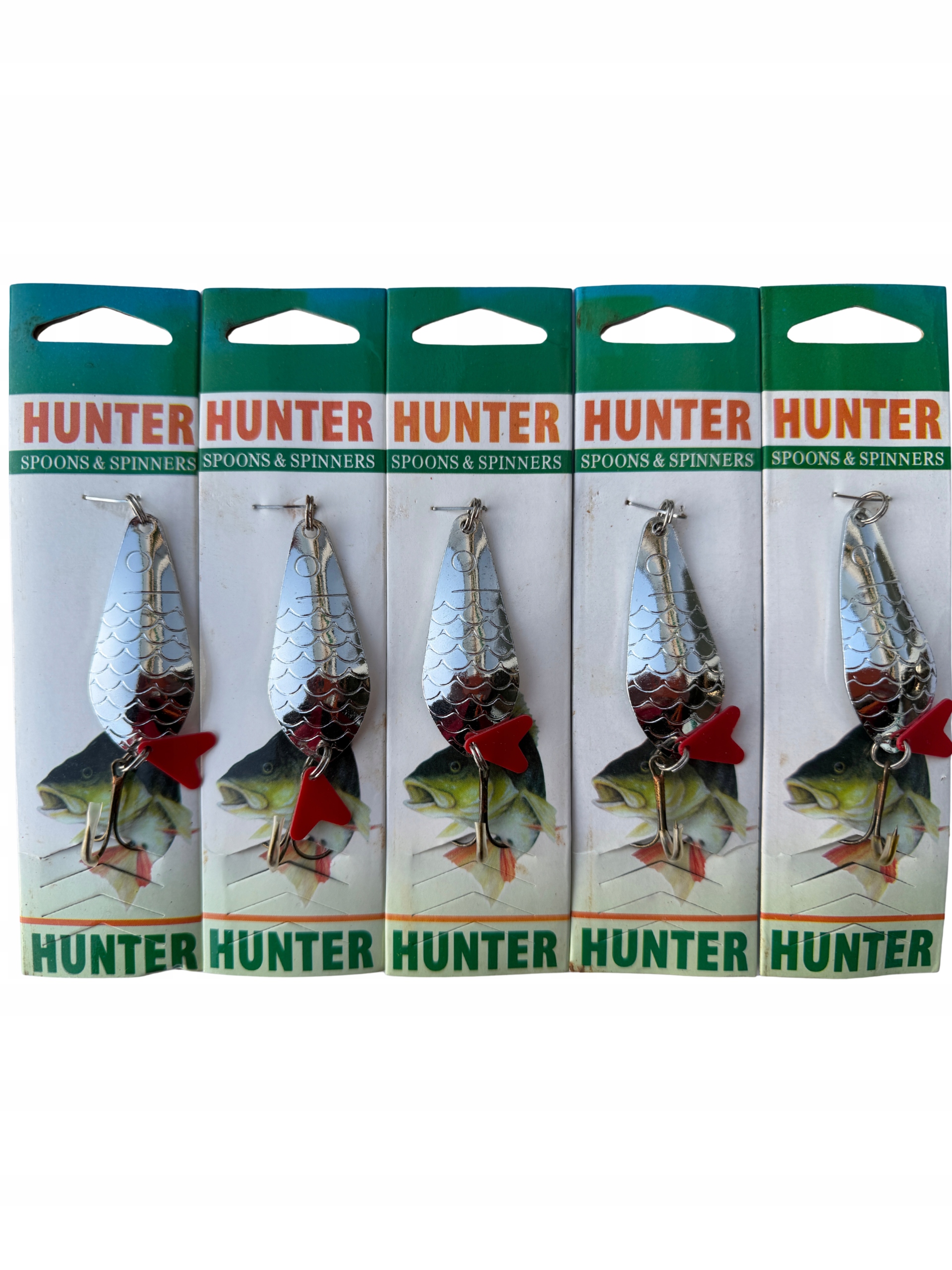 Zestaw Błystek Wahadłowych 5 szt Przynęty Spinningowe Szczupak Hunter M10