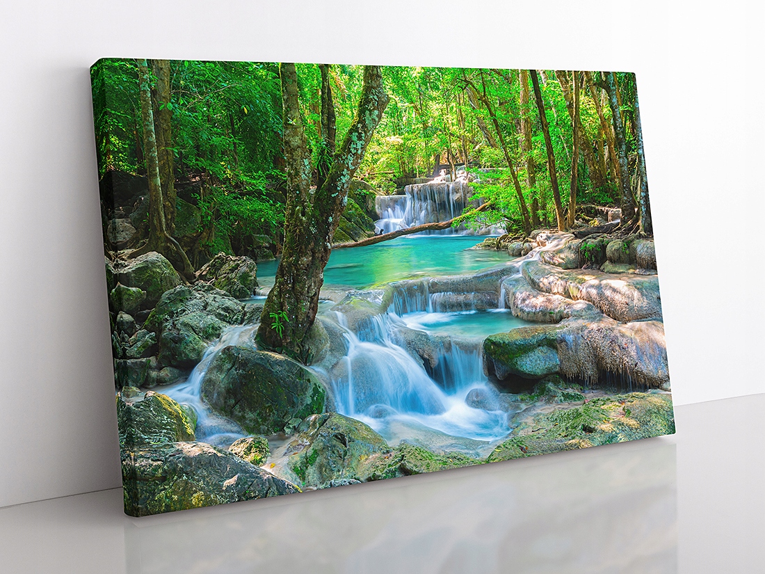 Obraz na płótnie wodospad rzeka las 120x80 Marka bez marki