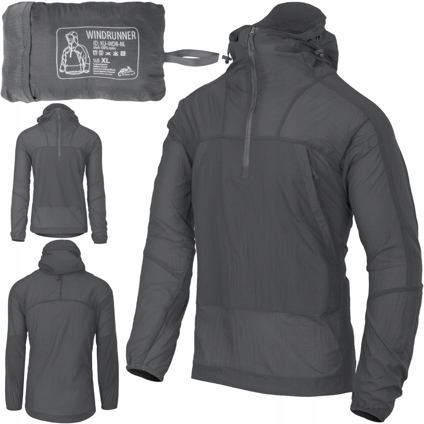 Pánská bunda Helikon Windrunner Windshirt WindPack Nylon Shadow Grey vel. XL