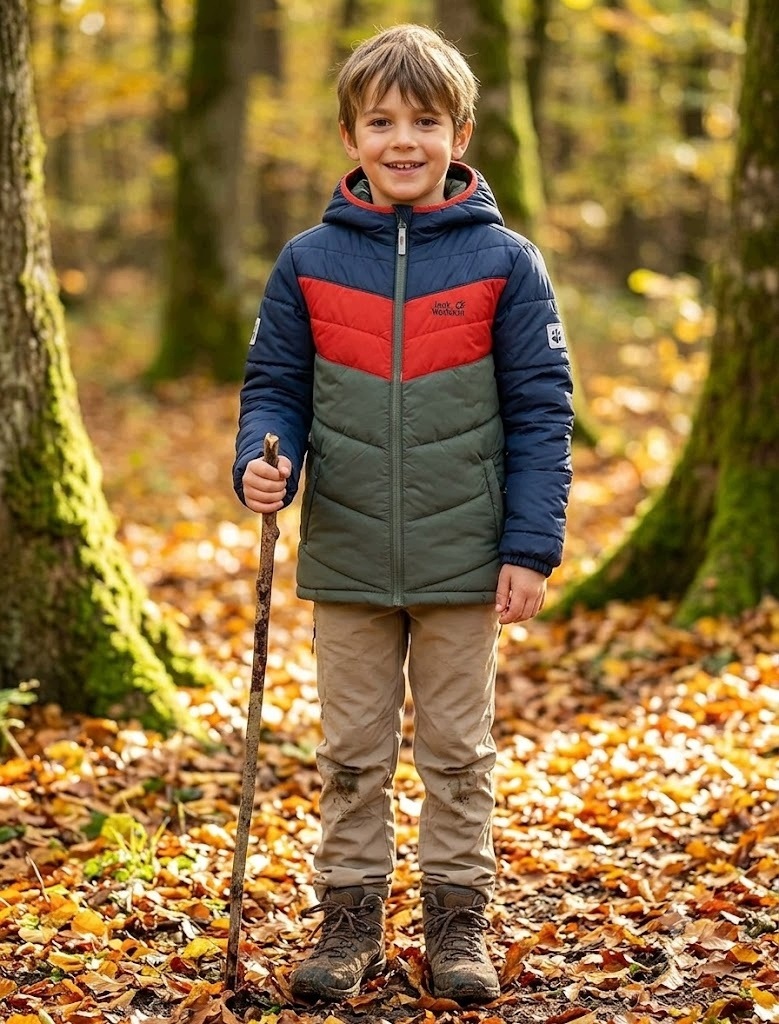 Jack Wolfskin Zimowa Kurtka Dziecięca Pikowana Z Kapturem 116/5-6Y 7FA