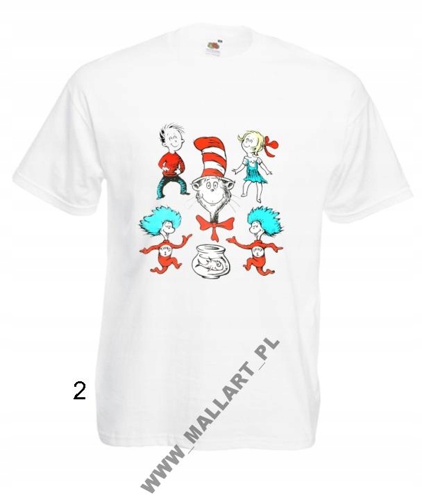 

Męska Koszulka Dr. Seuss Kot Kapelusz Wzory