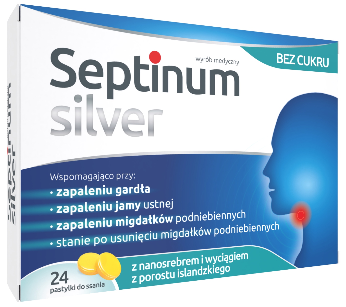 

Septinum Silver 24 pastyl. do ssania Kaszel Gardło