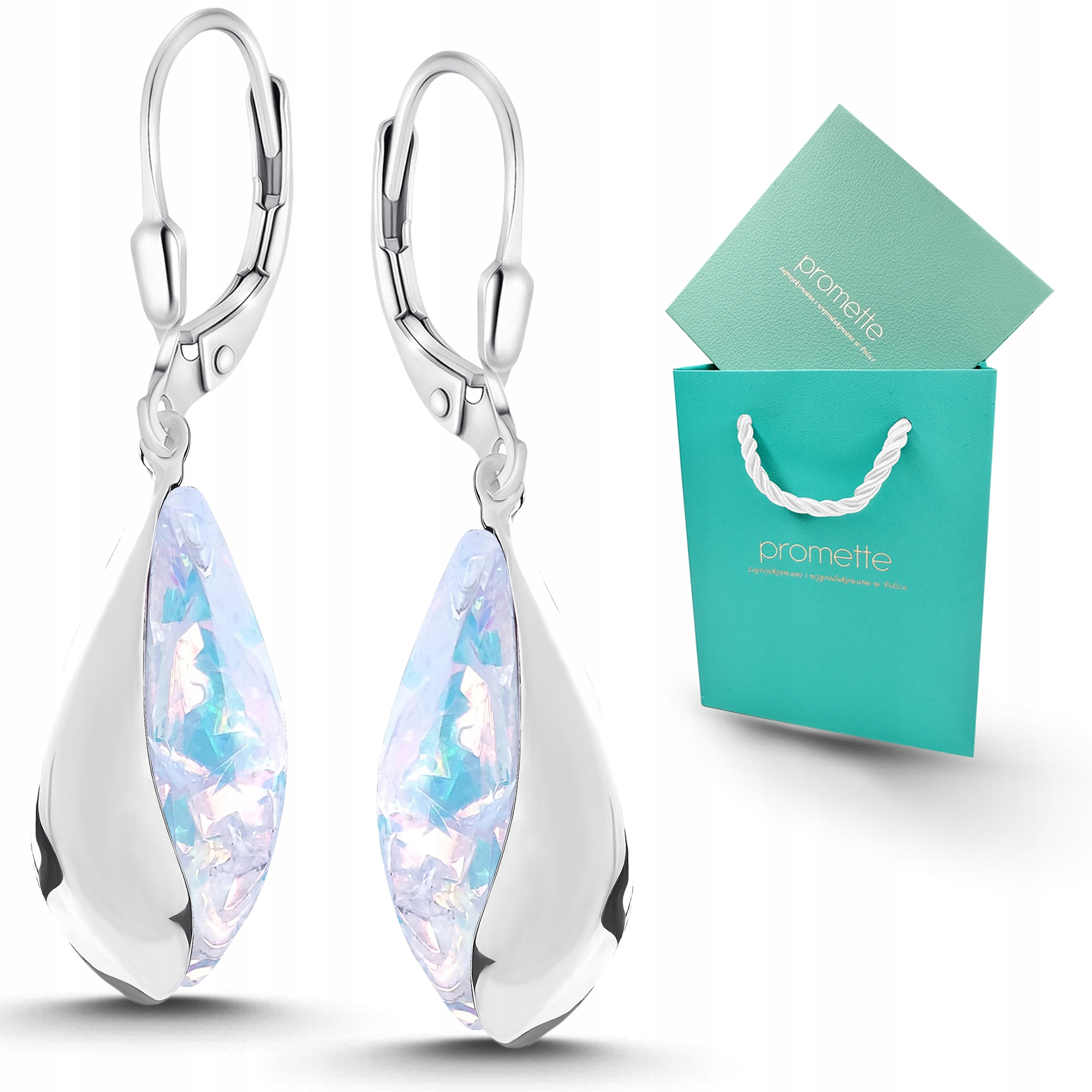 Náušnice s opálem stříbrné závěsné anglické zapínání opál bílý stříbro 925