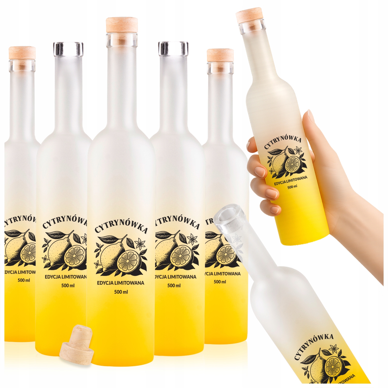 10 x láhev Futura 500 ml matná s potiskem, láhev na citronovou vodku