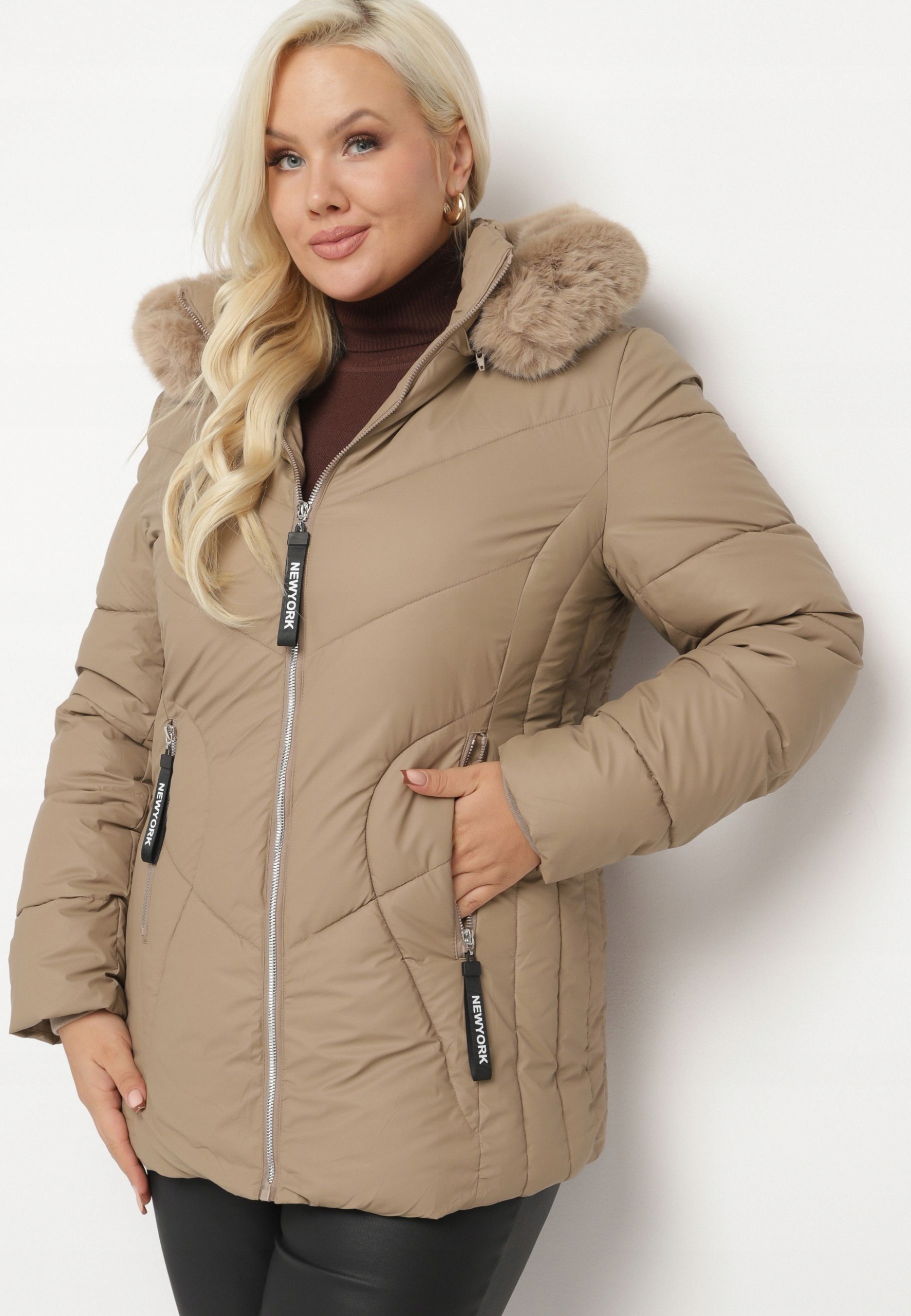 Born2Be Tmavě béžová dámská bunda 4XL